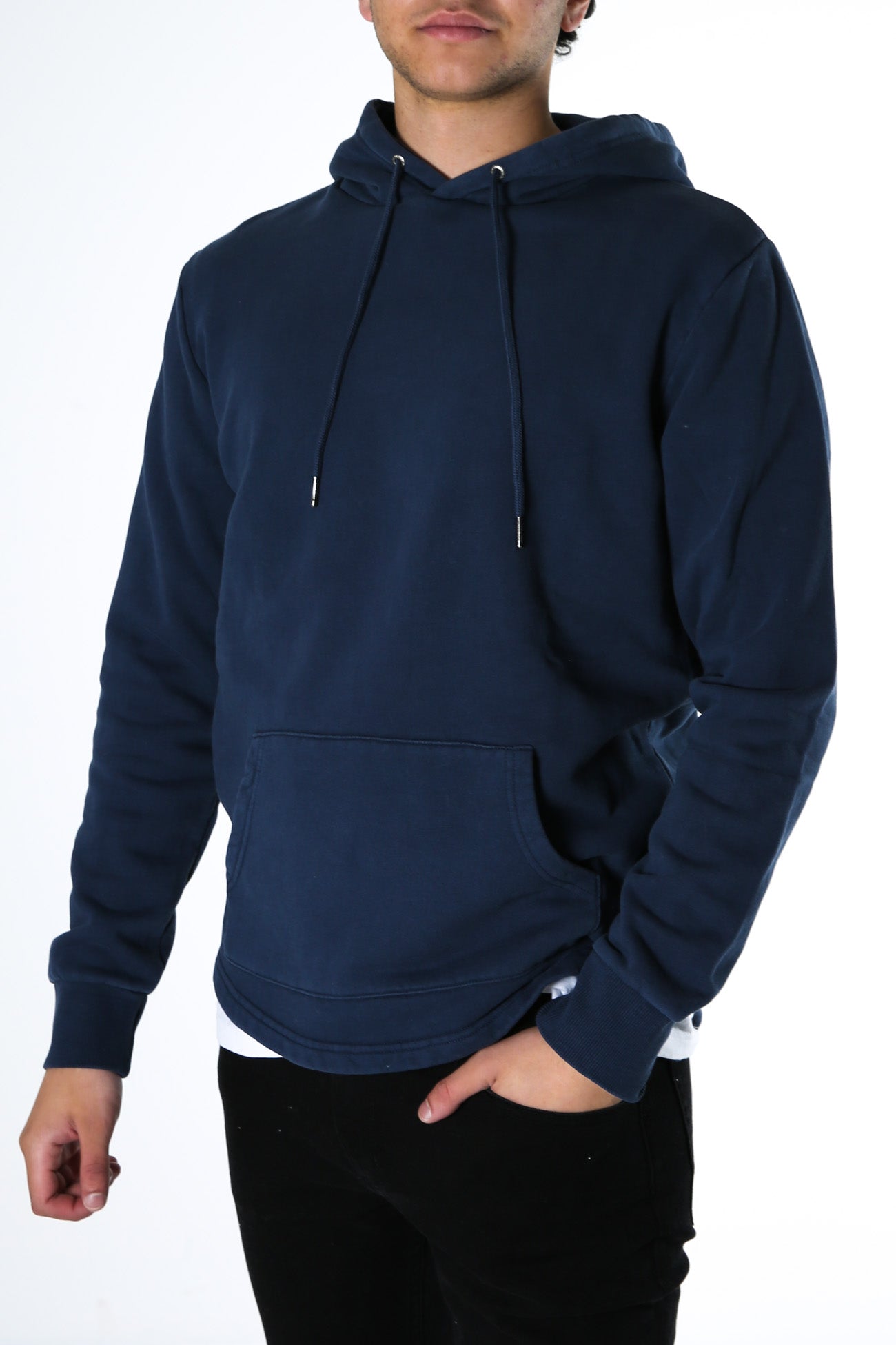 Curved Hem Hoody Navy