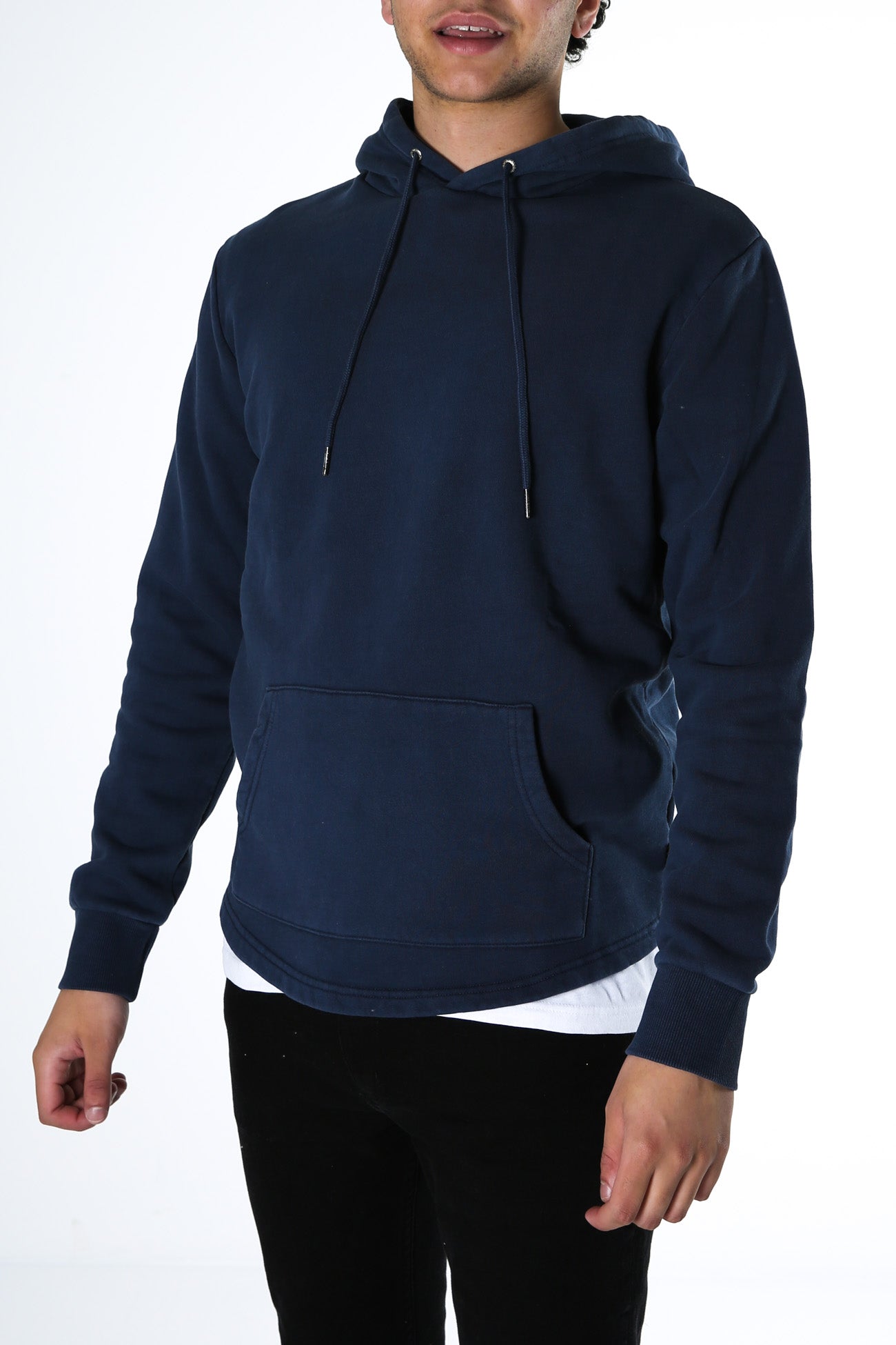 Curved Hem Hoody Navy