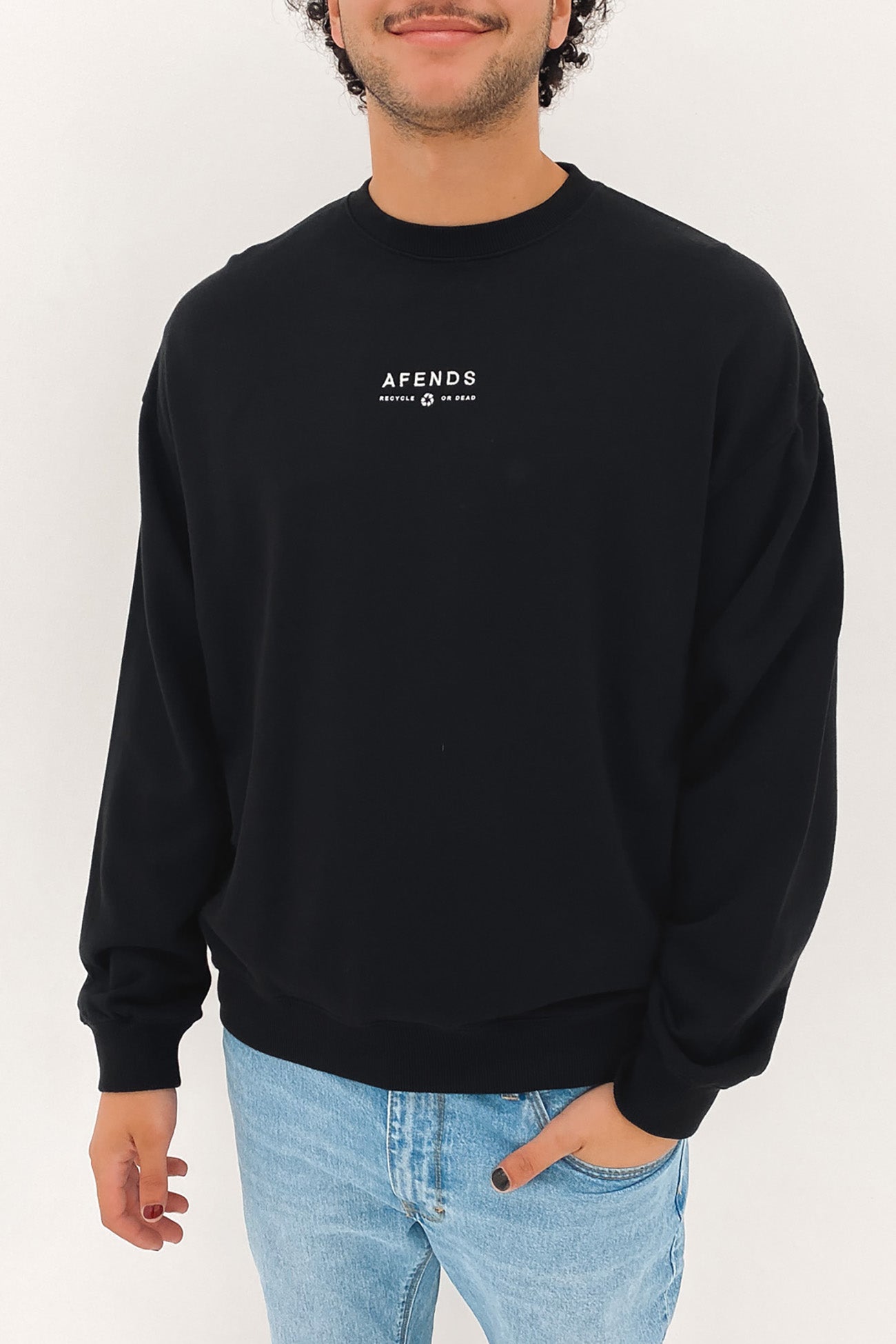 Calico Recycled Crew Neck Black