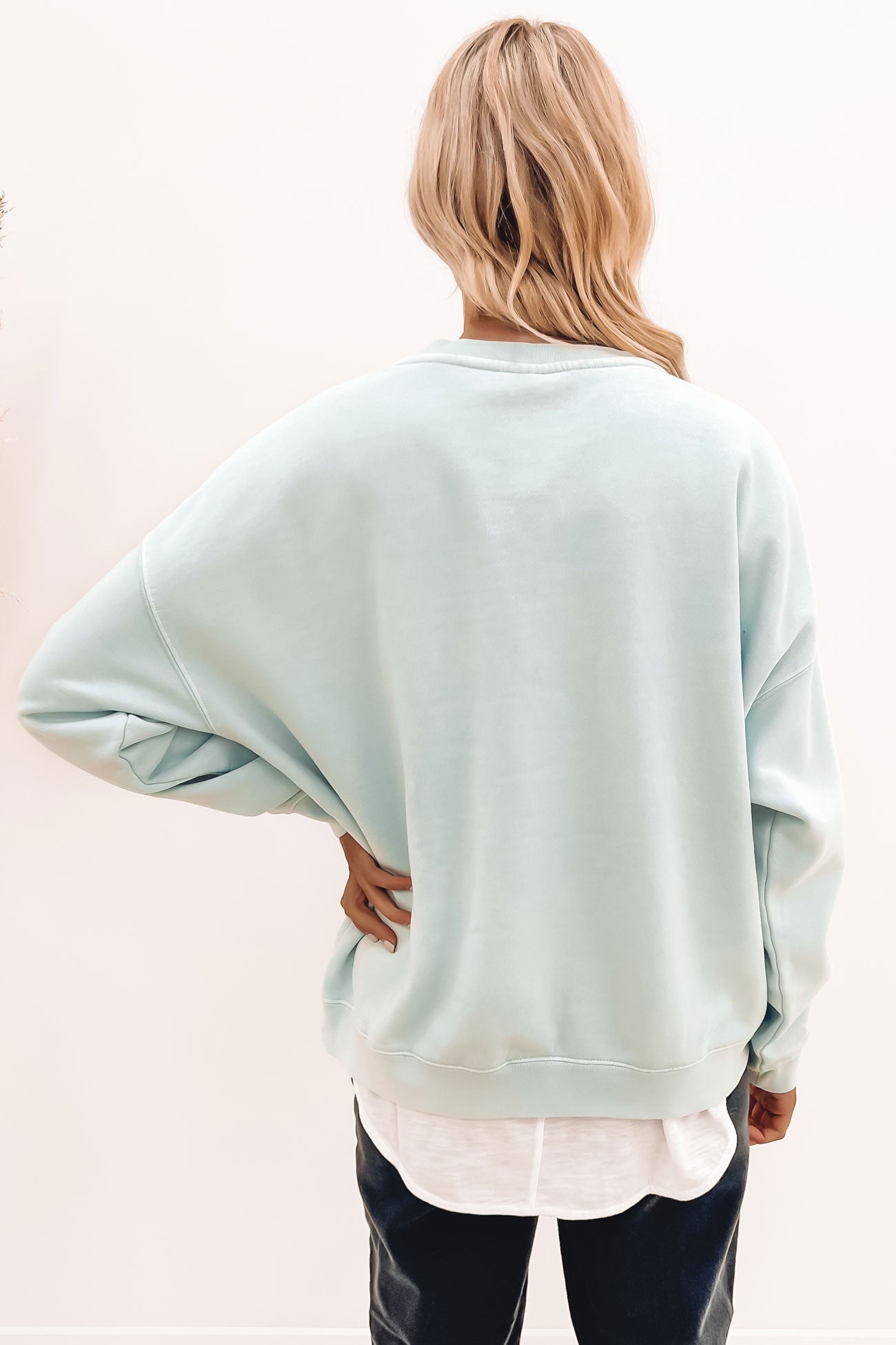 Campus Oversized Crew Ice Blue