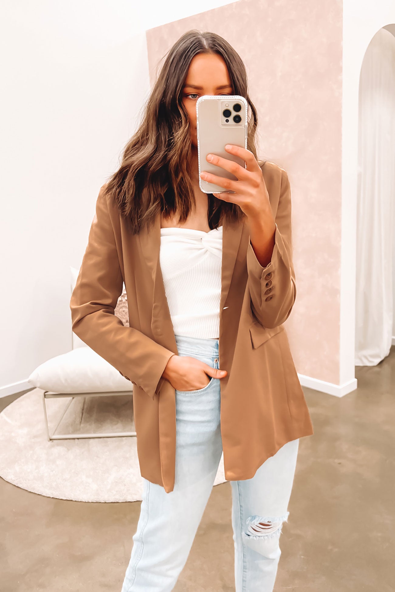 Carey Blazer Tan