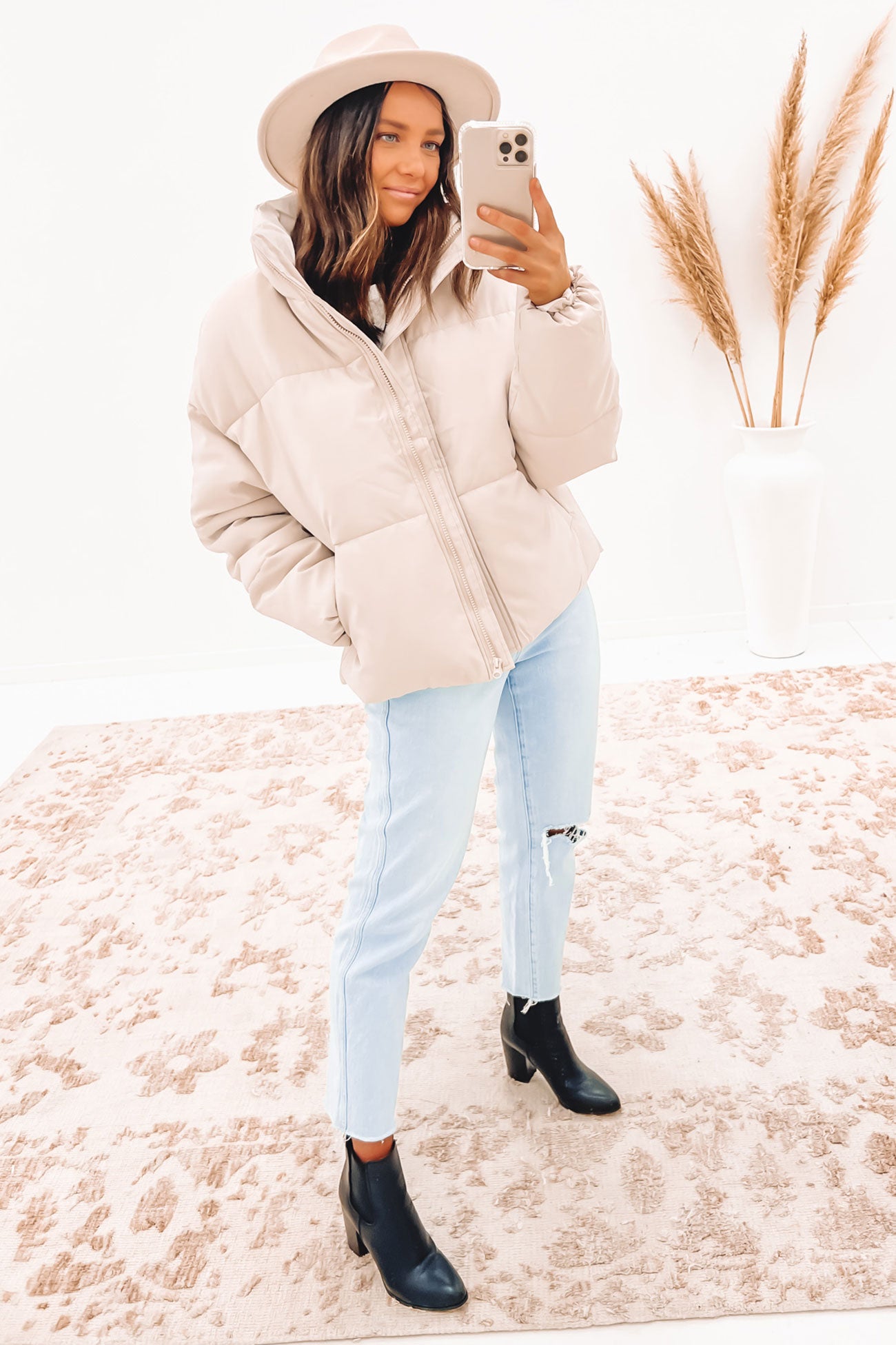 Carly Puffer Jacket Beige