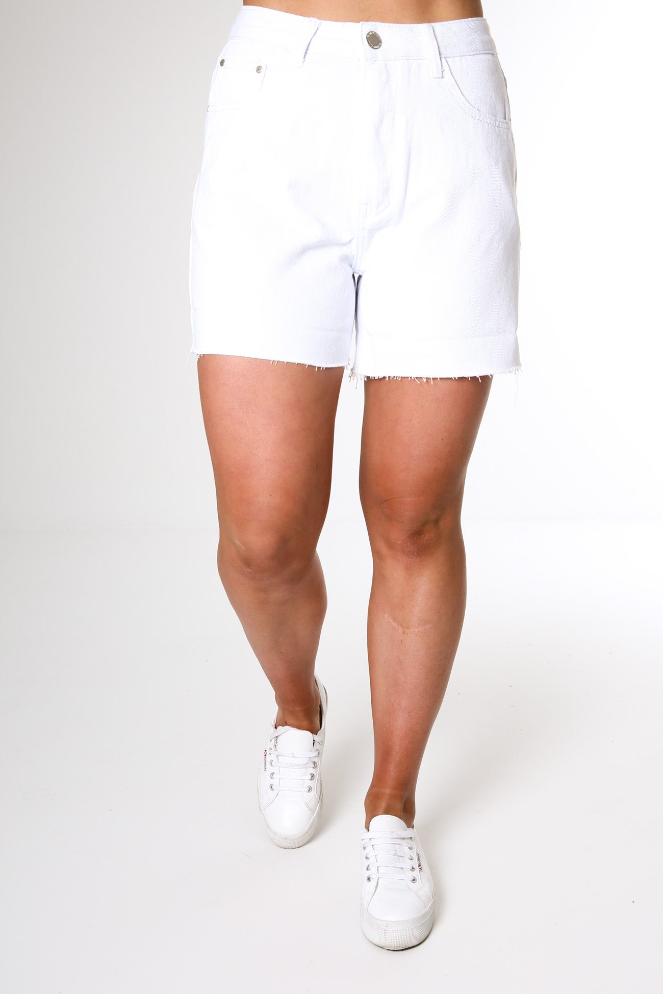 Cason Denim Short White