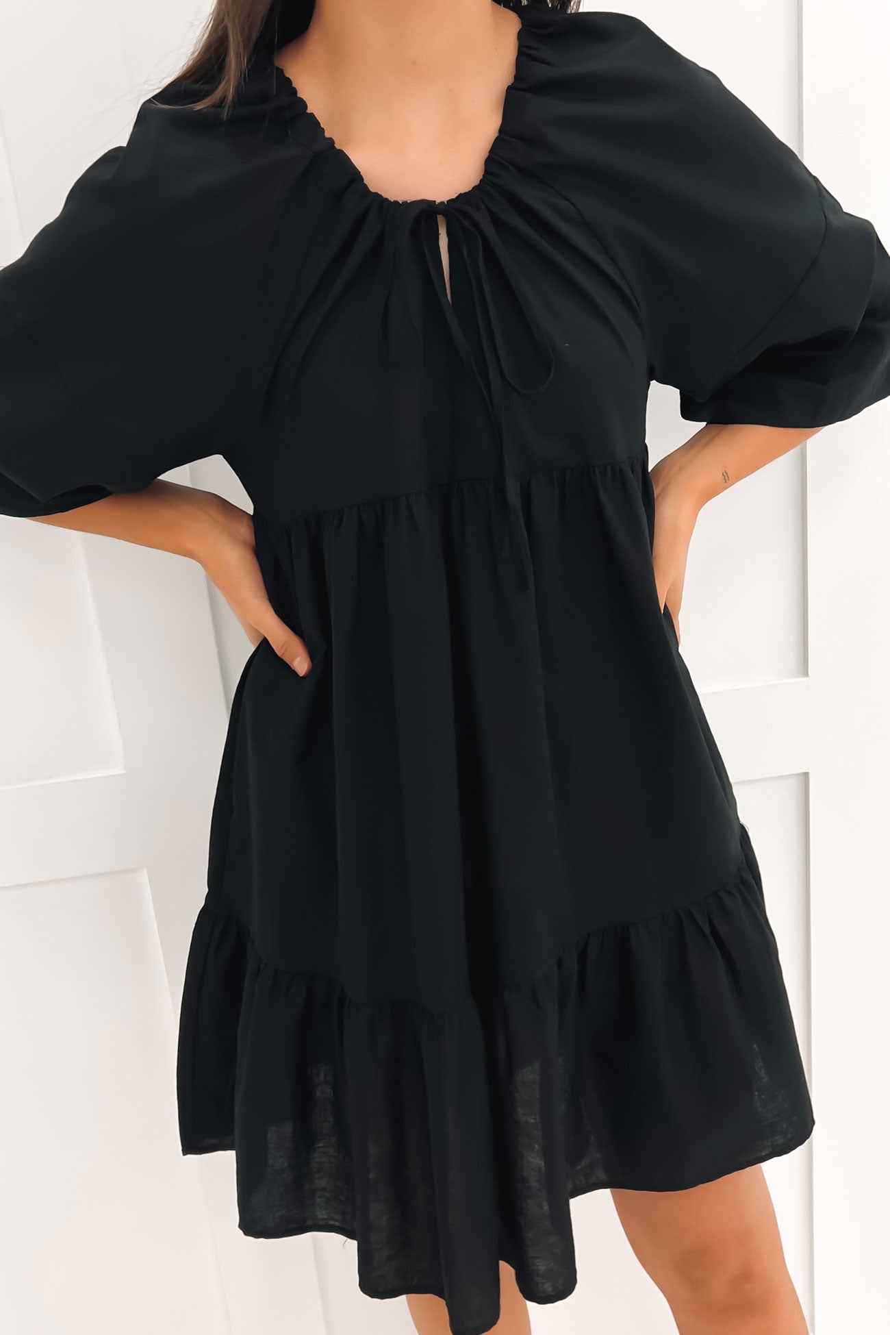 Cassie Kaften Mini Dress Black