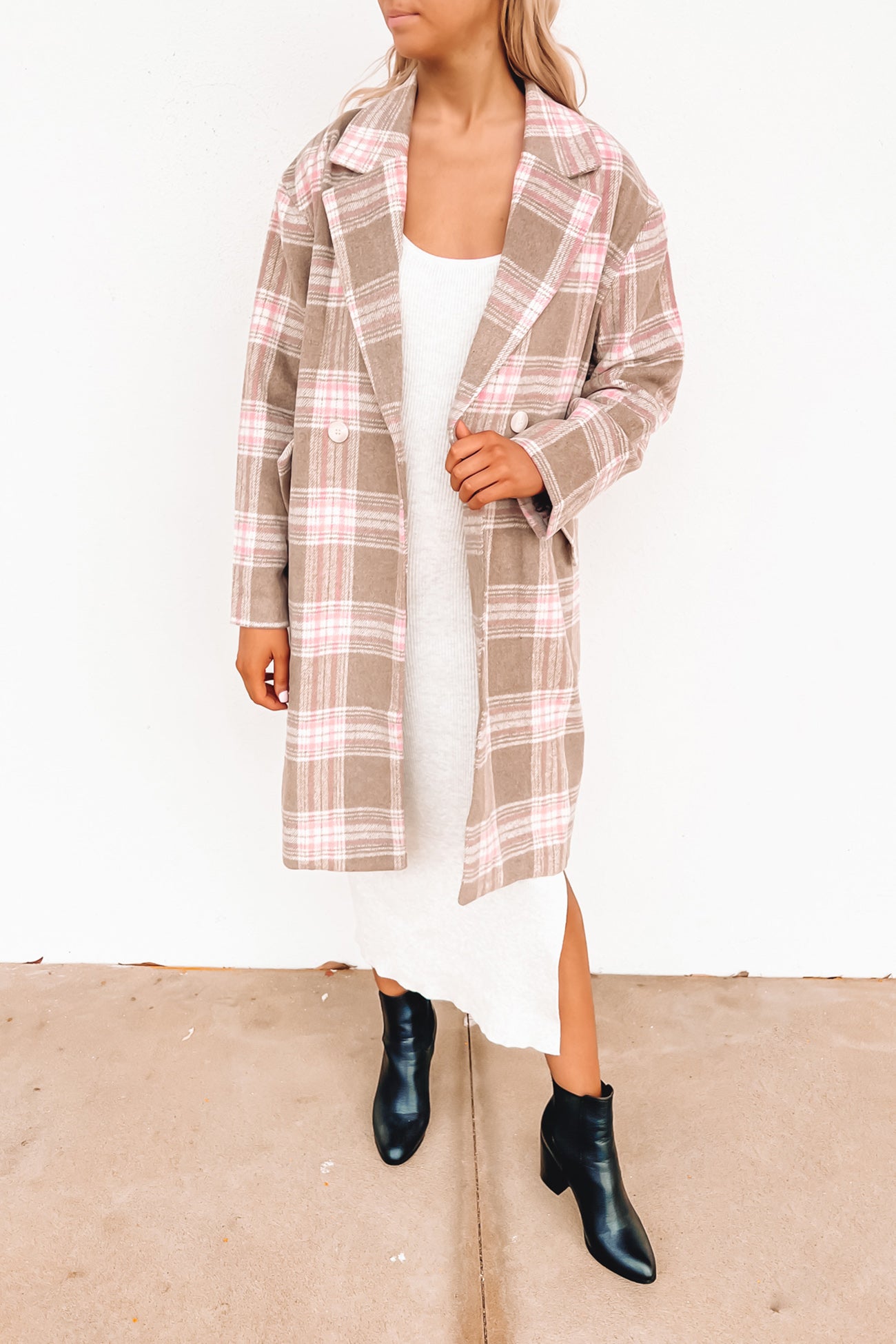 Chantelle Coat Beige Check