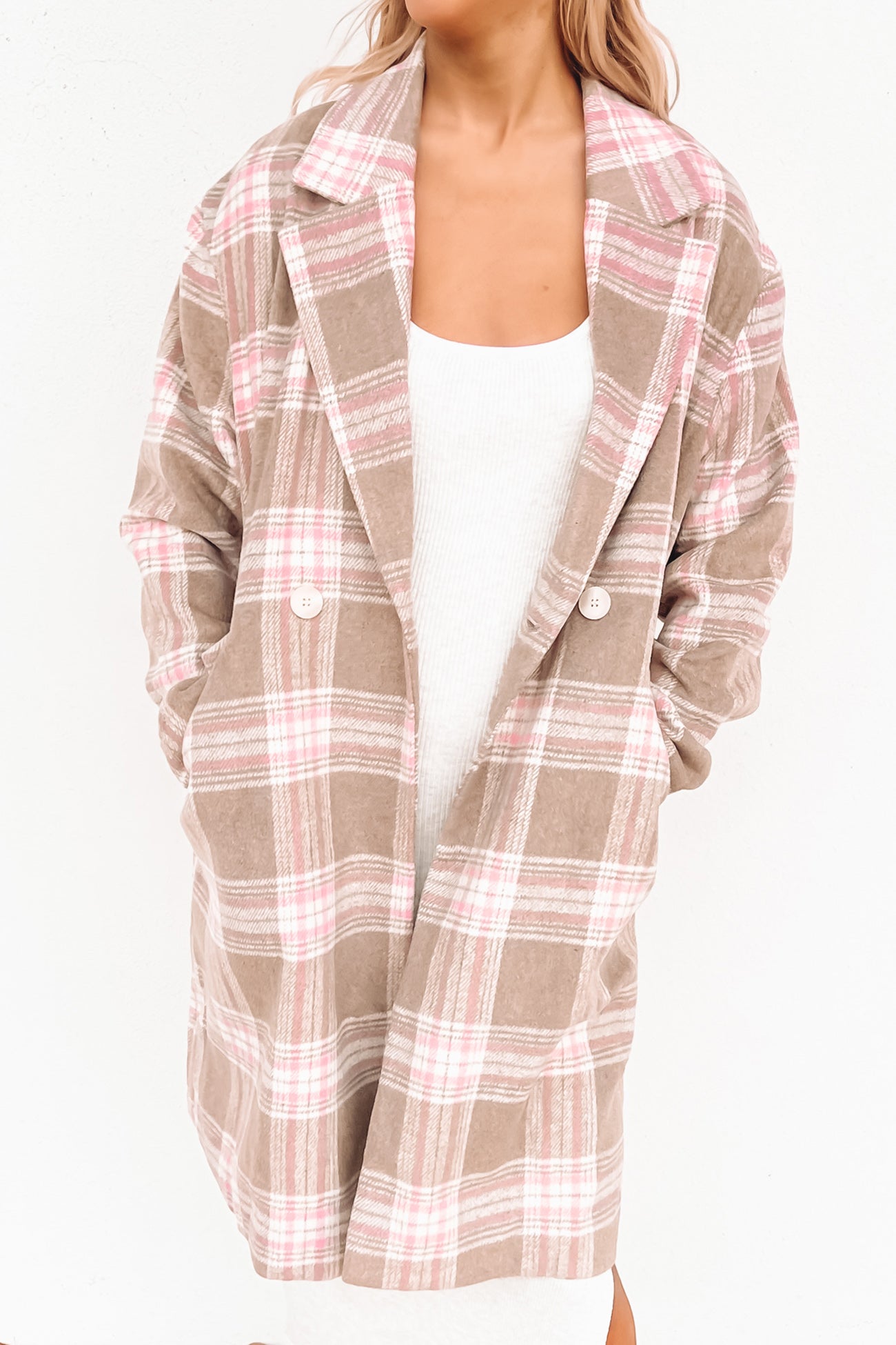 Chantelle Coat Beige Check