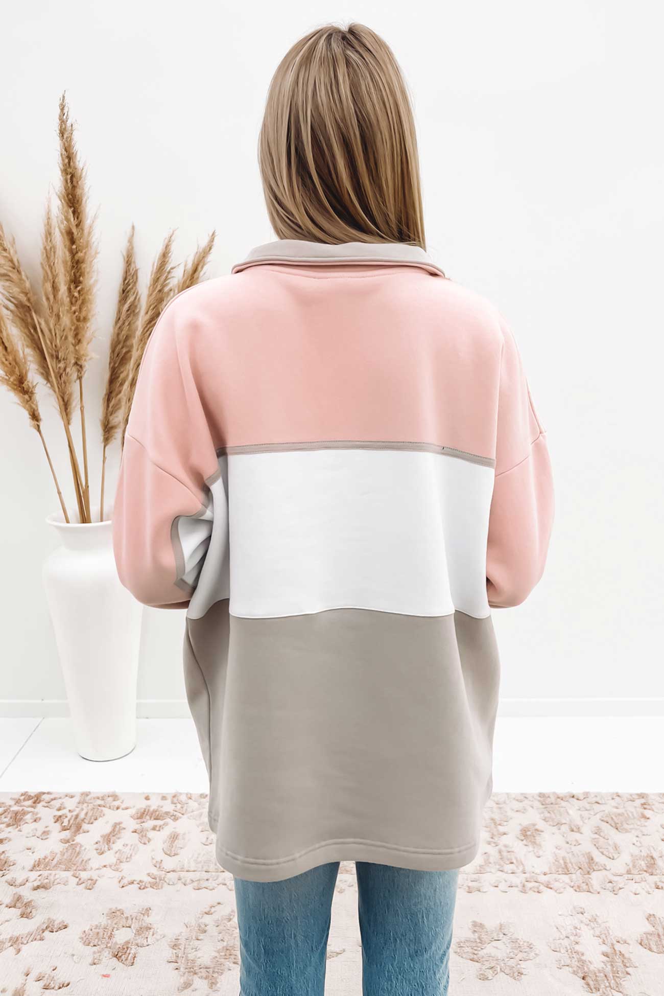 Chapters Panelled Fleece Blush