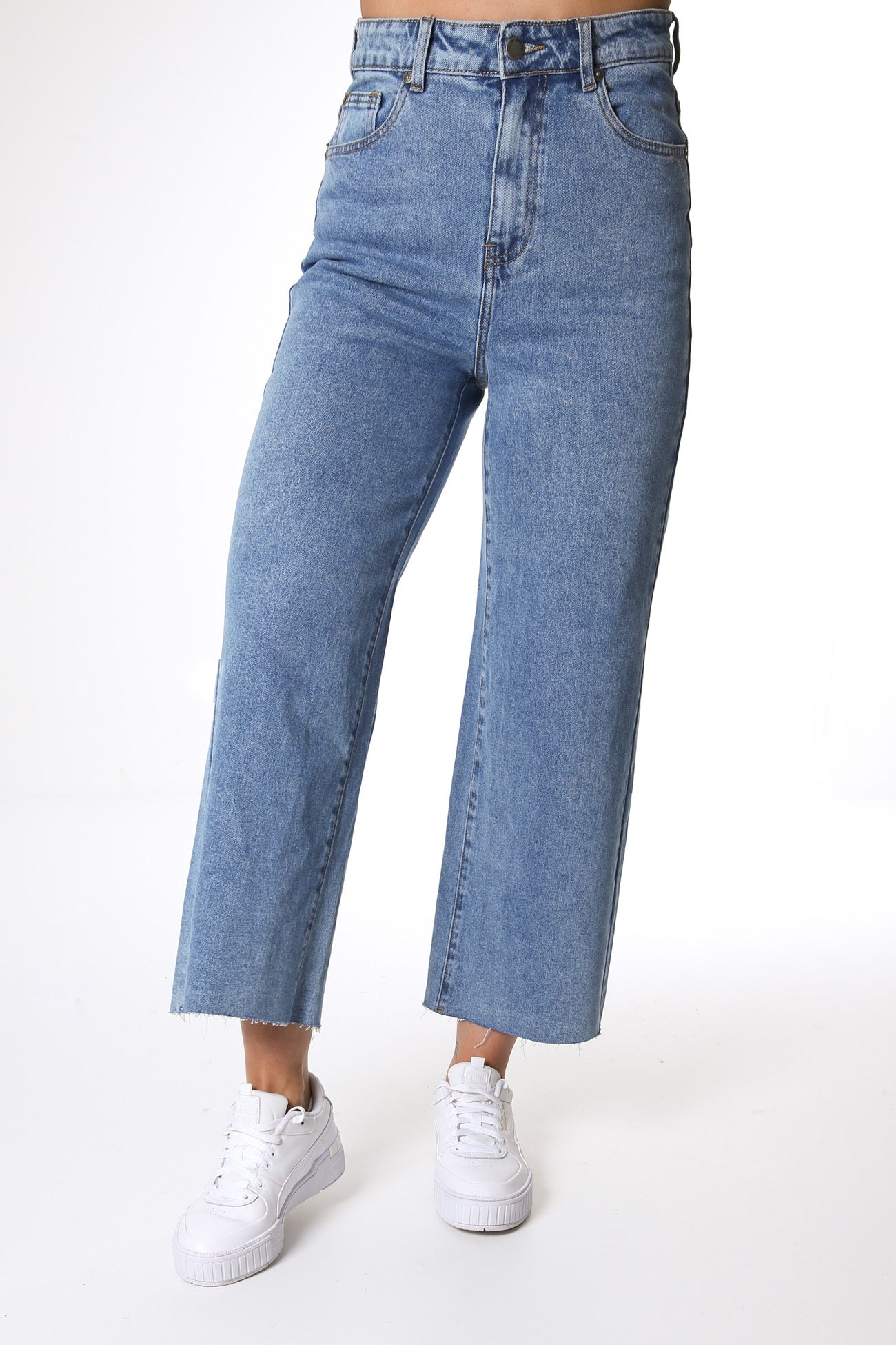 Charlie High Rise Wide Leg Jean Heritage Denim