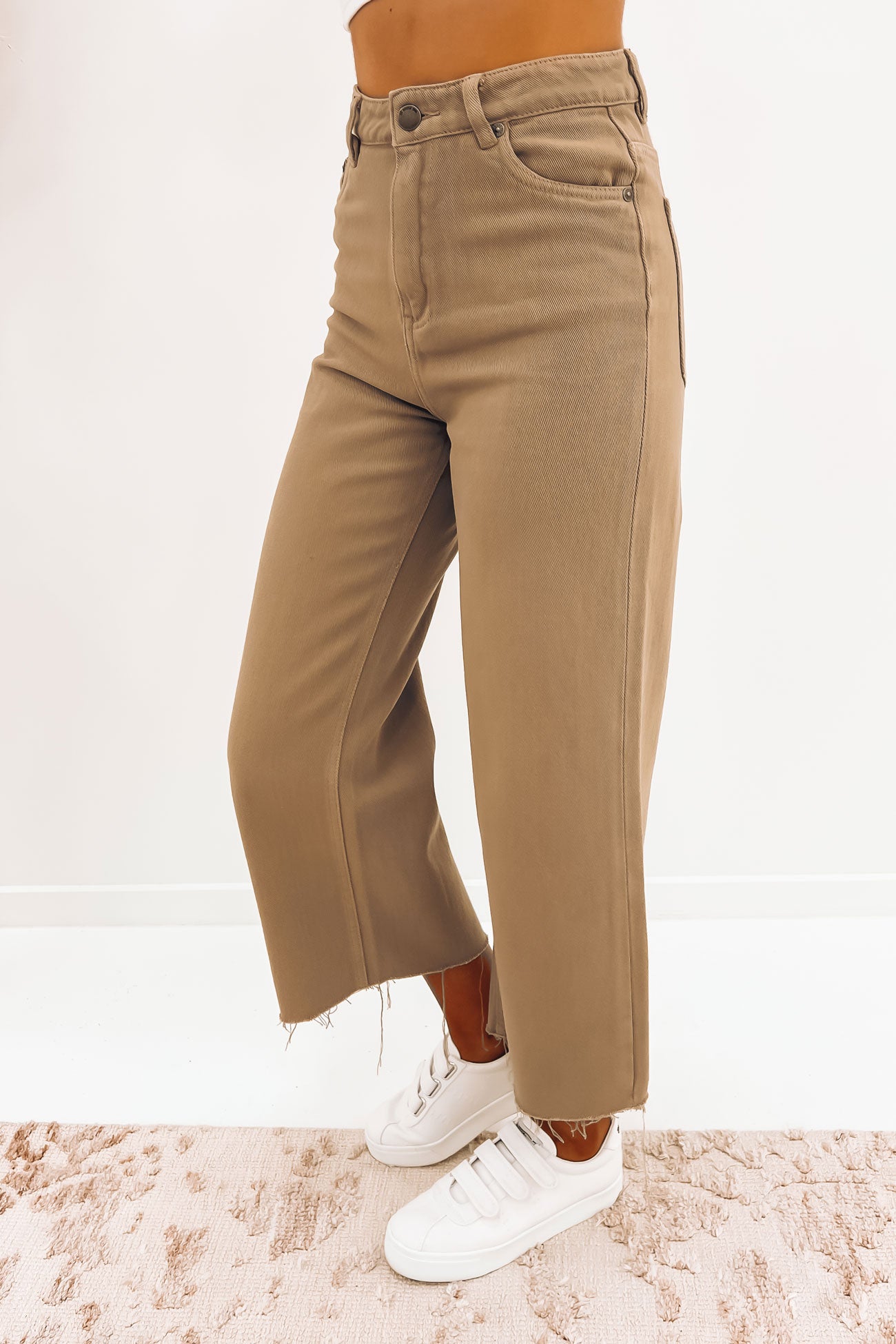 Charlie High Rise Wide Leg Jean Sand