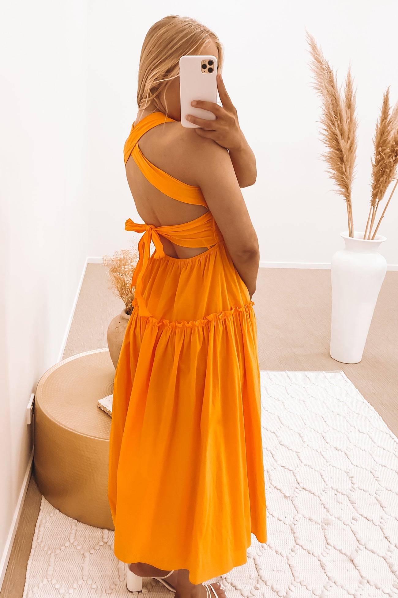 Charlotte Midi Dress Orange