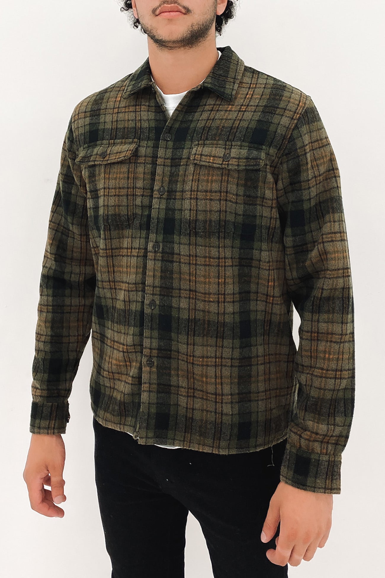 Check Long Sleeve Shirt Olive