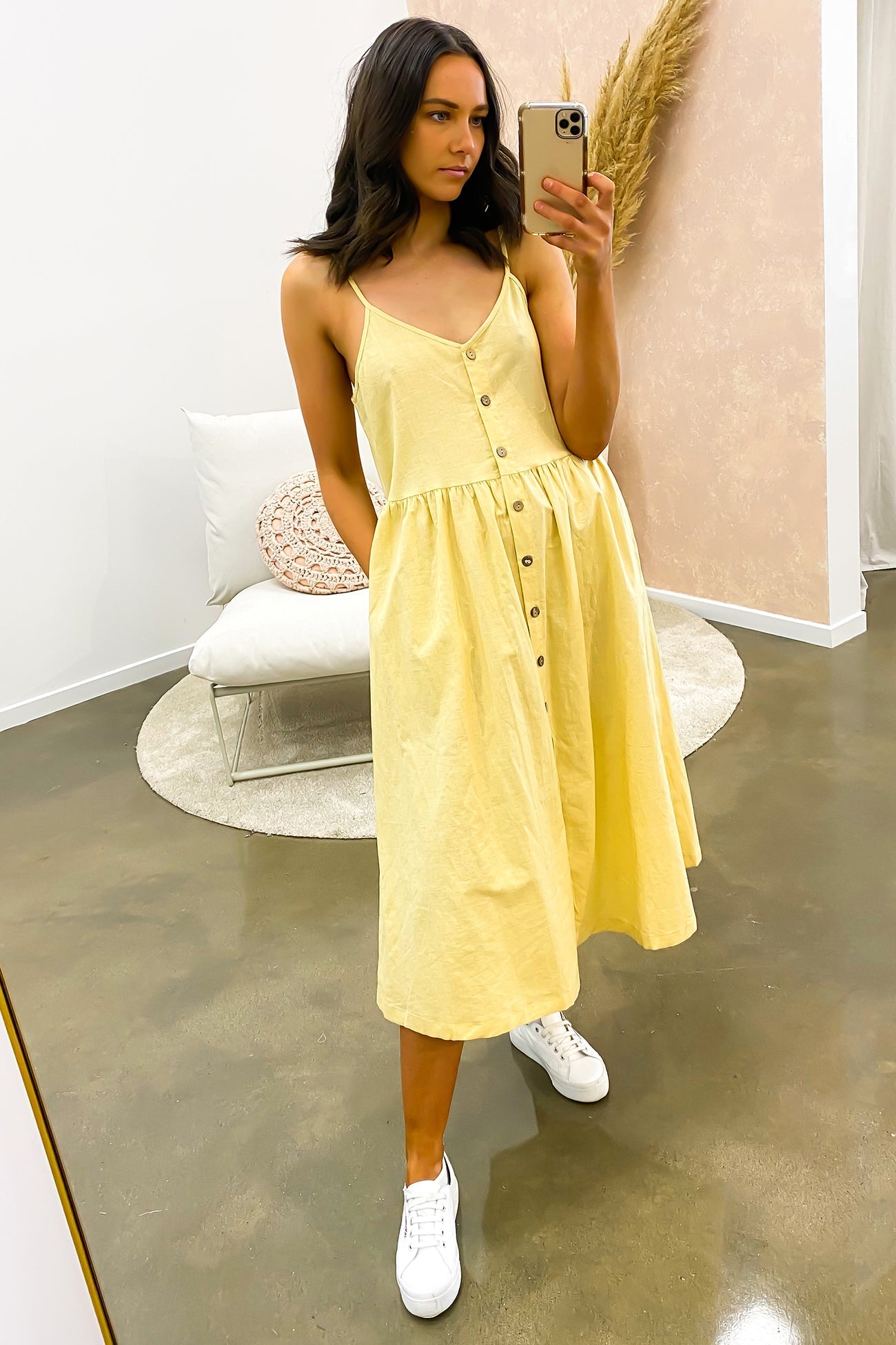 Chelsea Midi Dress Yellow