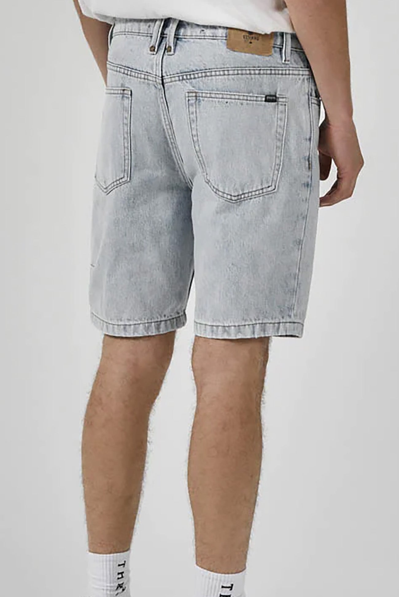 Chopped Hem Denim Short Faded Generation Blue