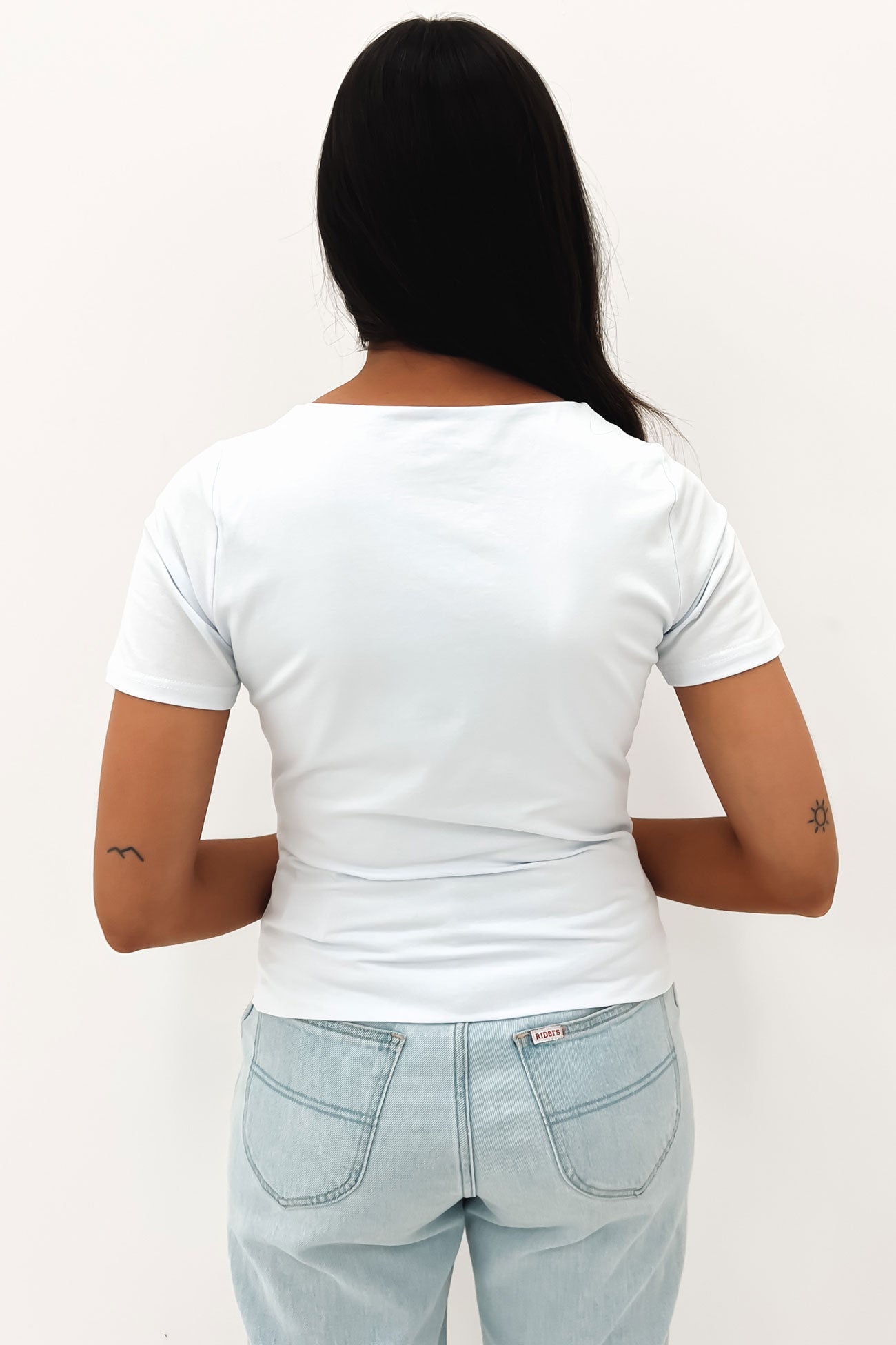 Claire V Neck Tee White