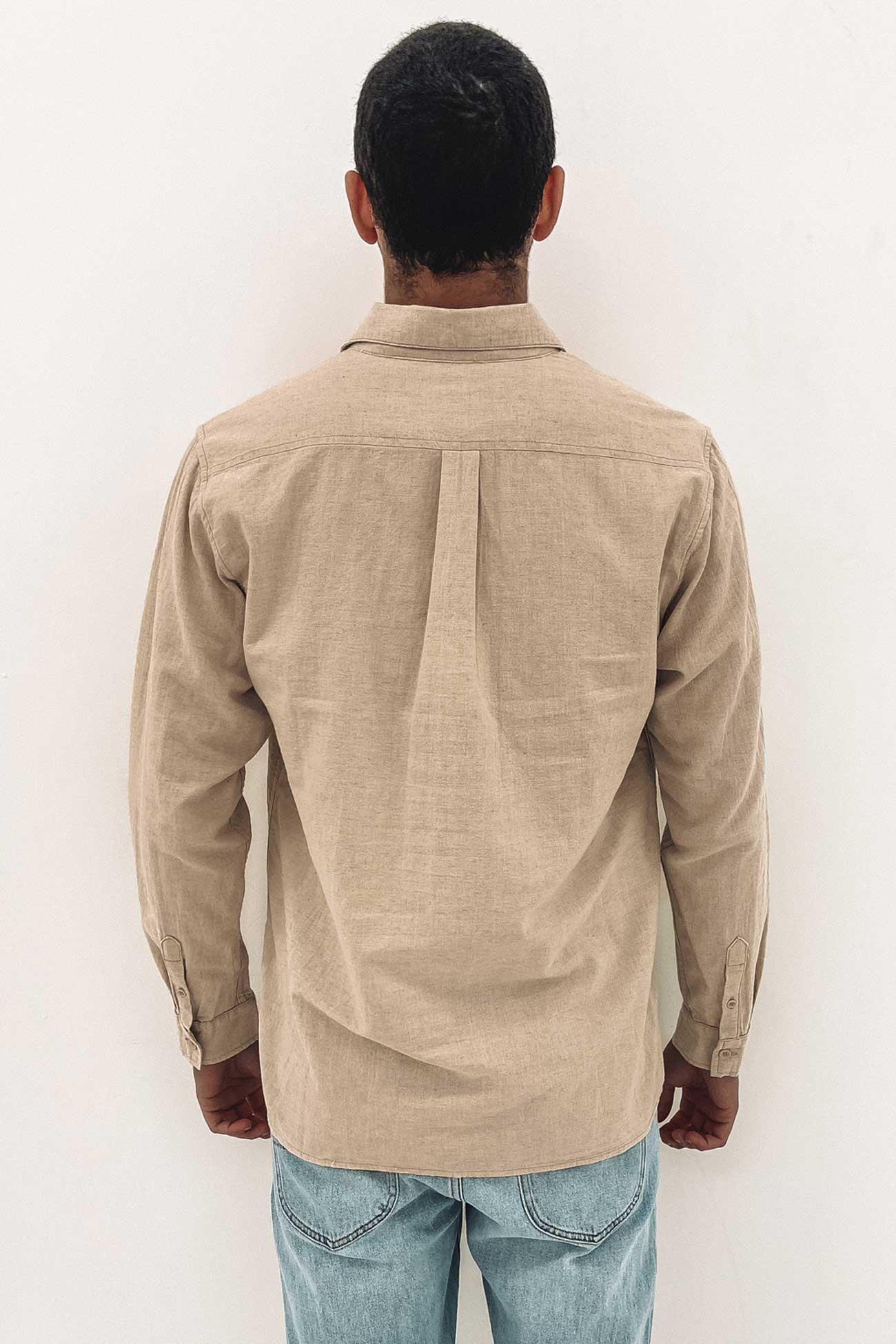 Classic Linen Long Sleeve Shirt Sand