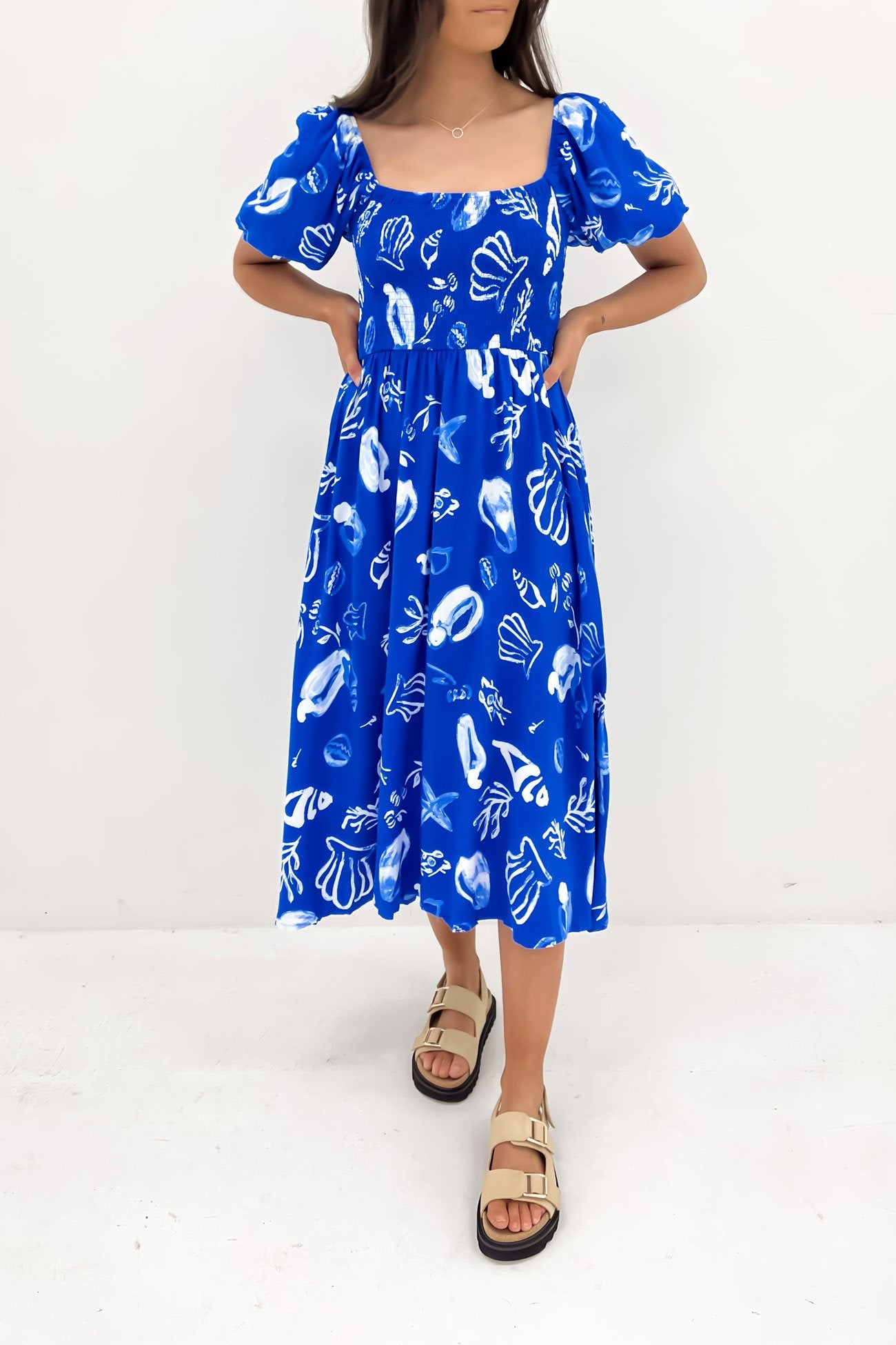 Cole Midi Dress Blue