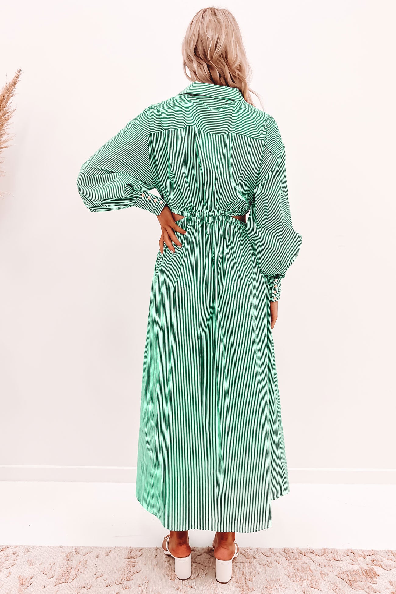 Condon Maxi Dress Green Stripe