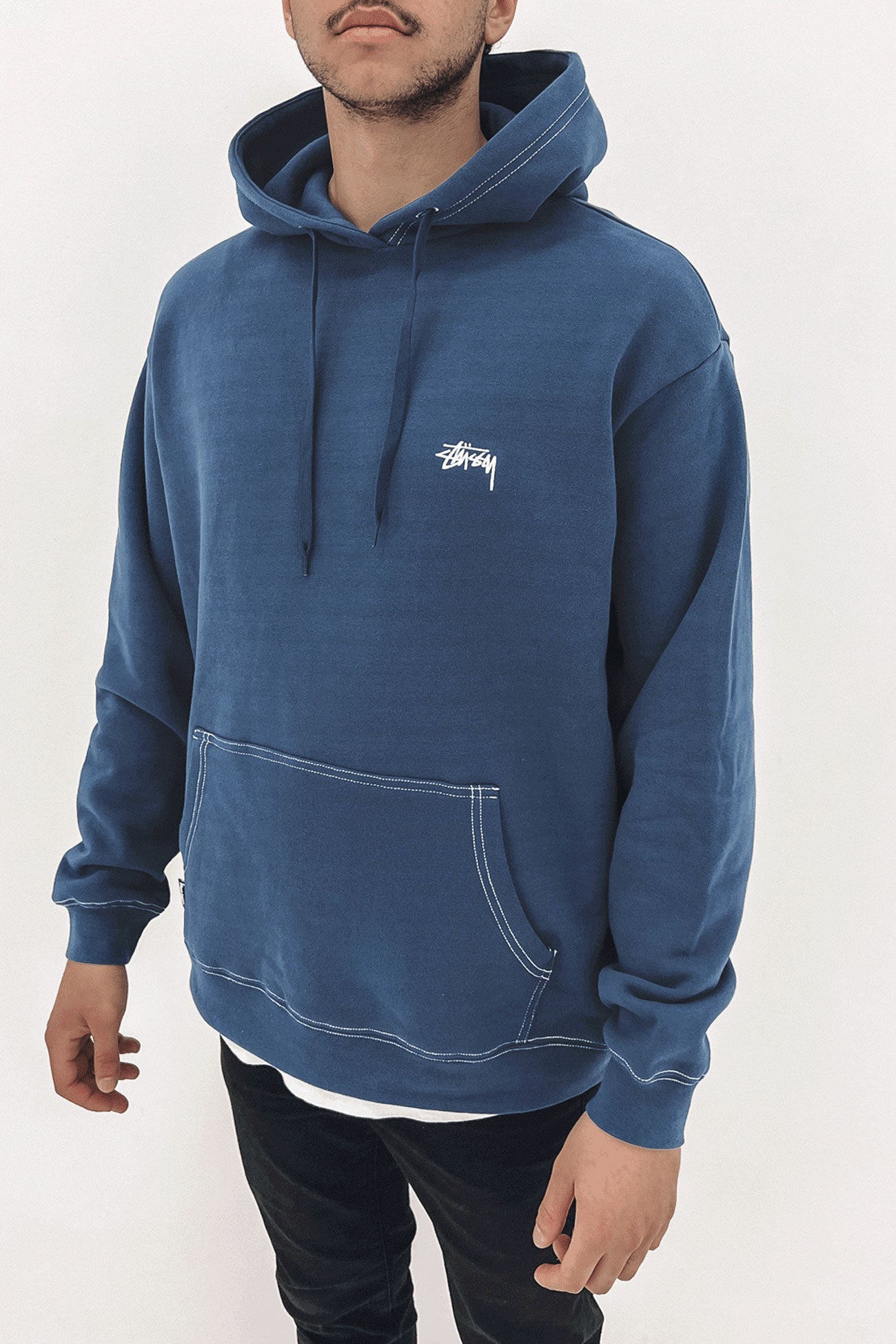 Contrast Stitch Stock Hood Dark Navy