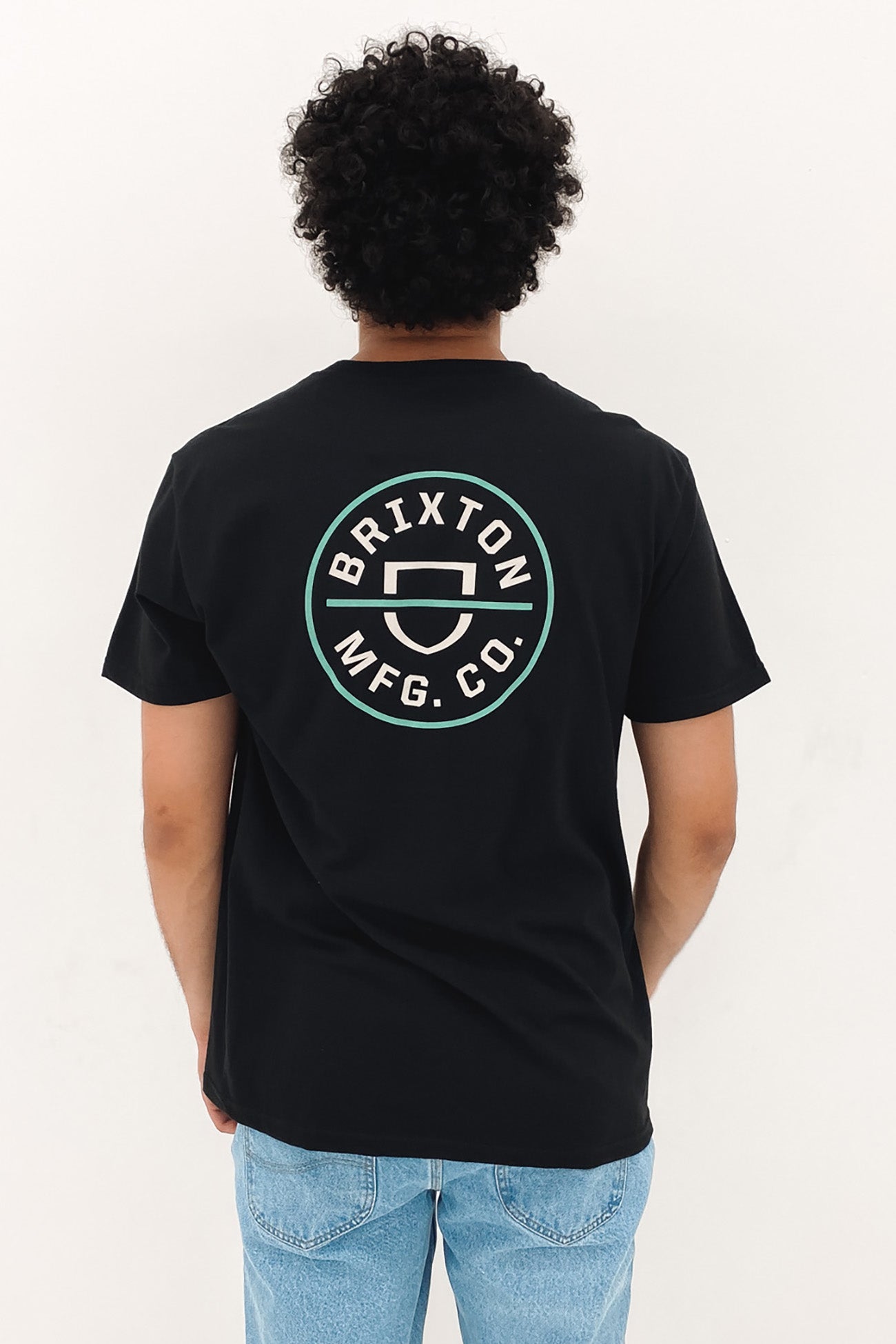 Crest II Short Sleeve Standard Tee Black Off White Jade