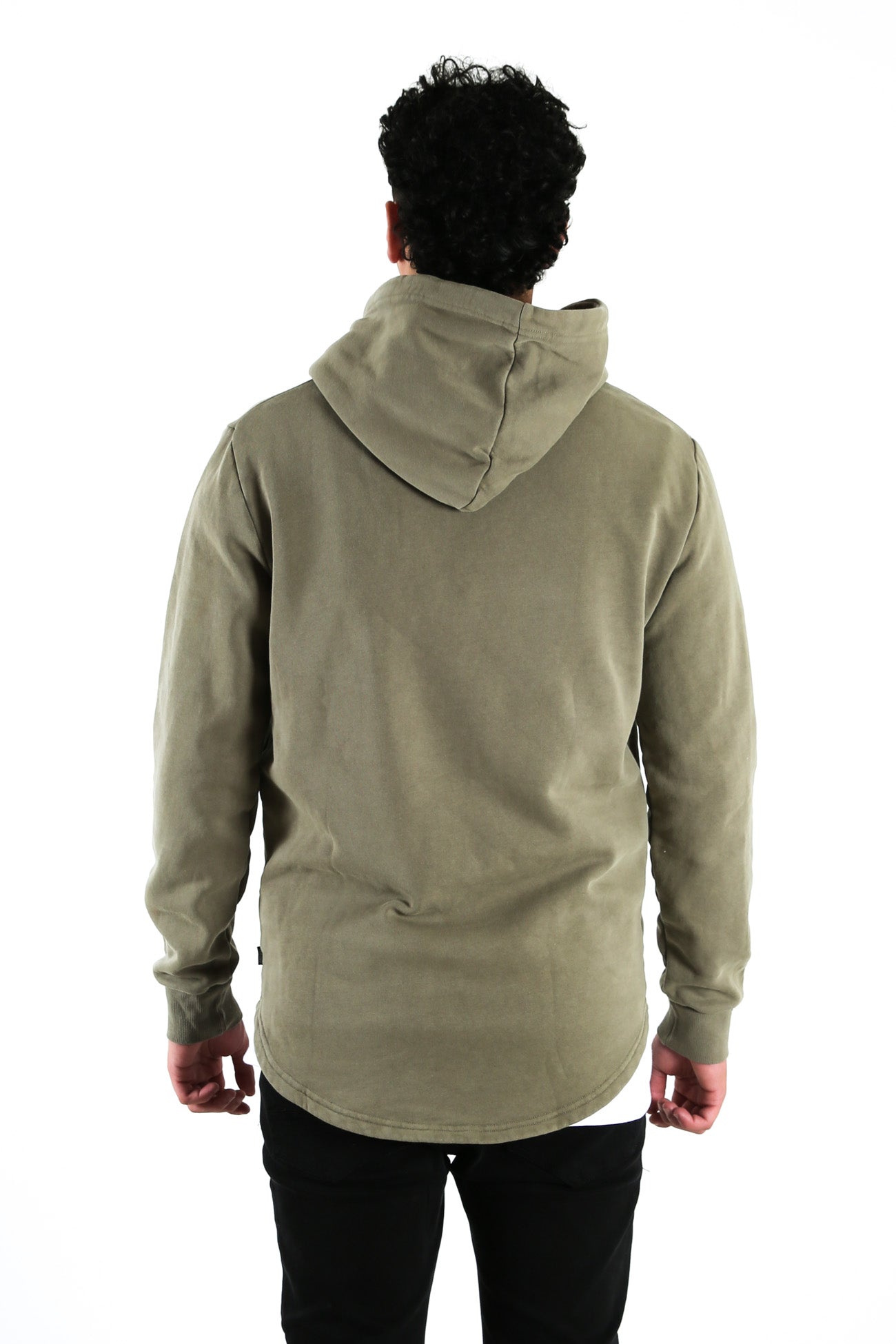 Curved Hem Hoody Khaki