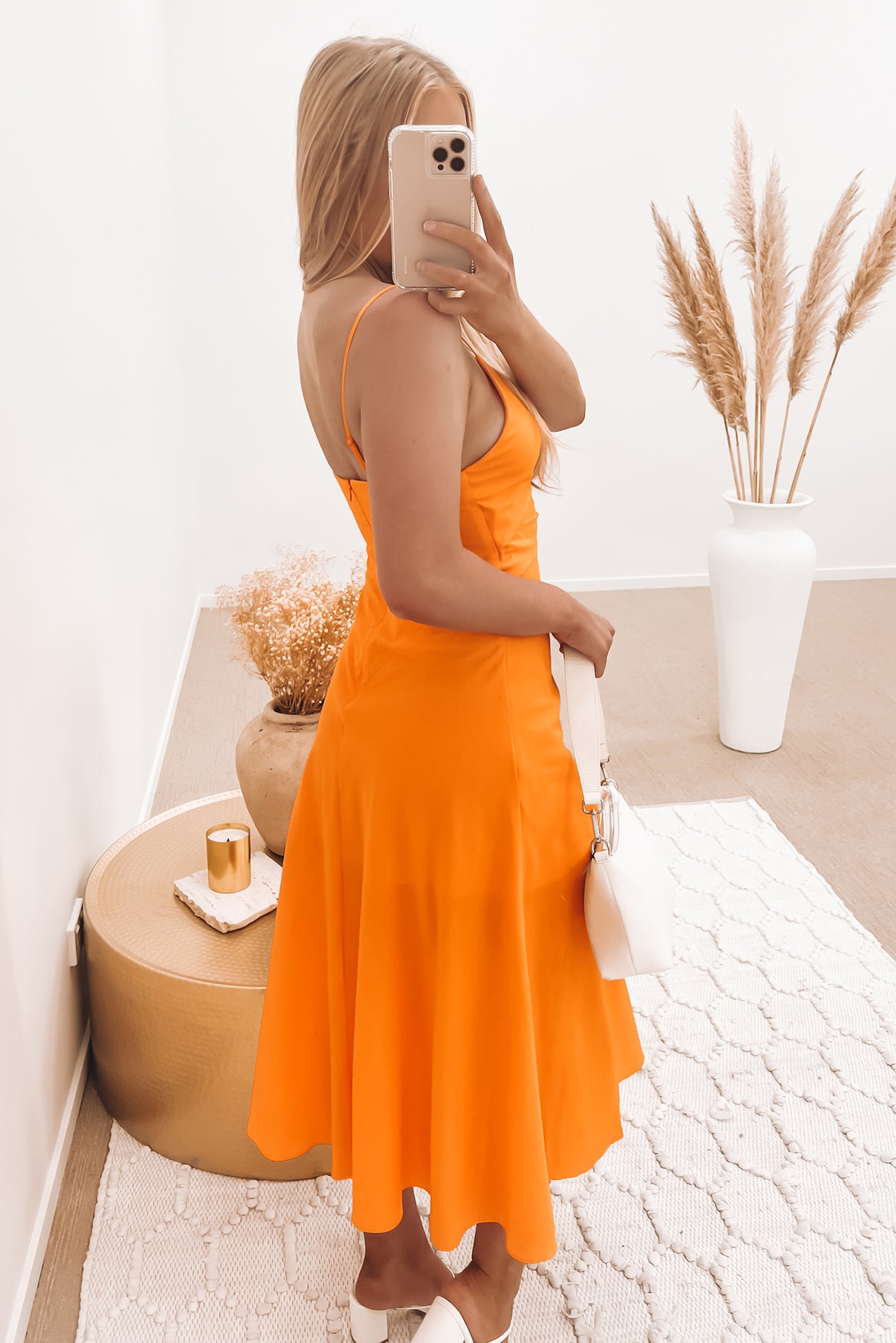 Dahlia Midi Dress Orange