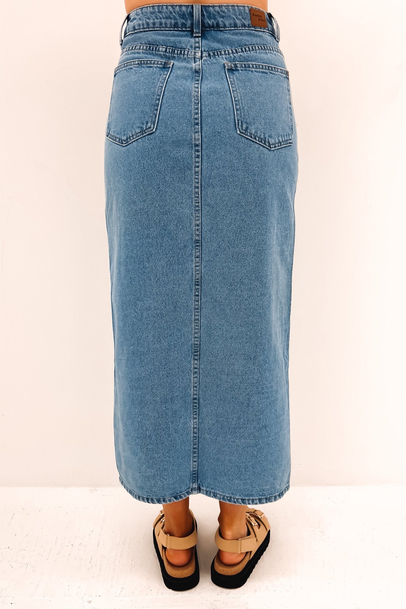 Daisie Denim Midi Skirt Blue