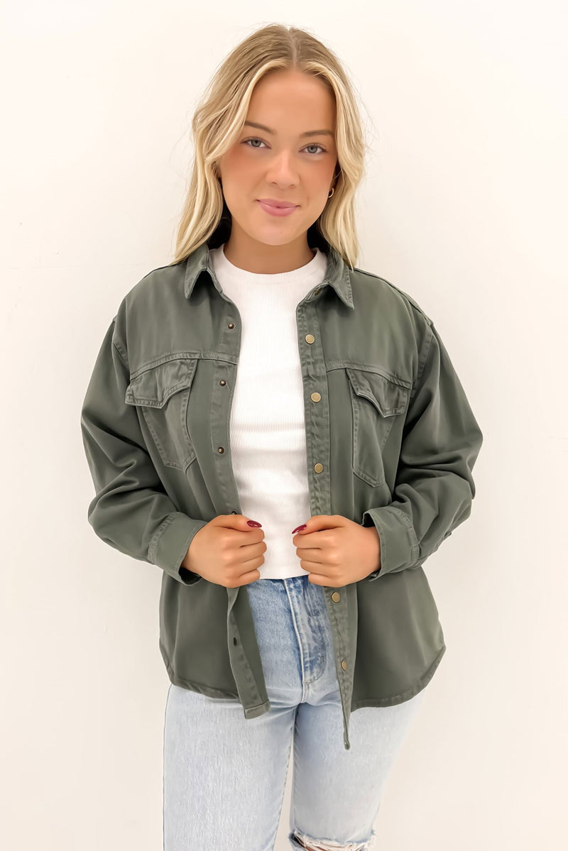 Daisy Overshirt Sage Green