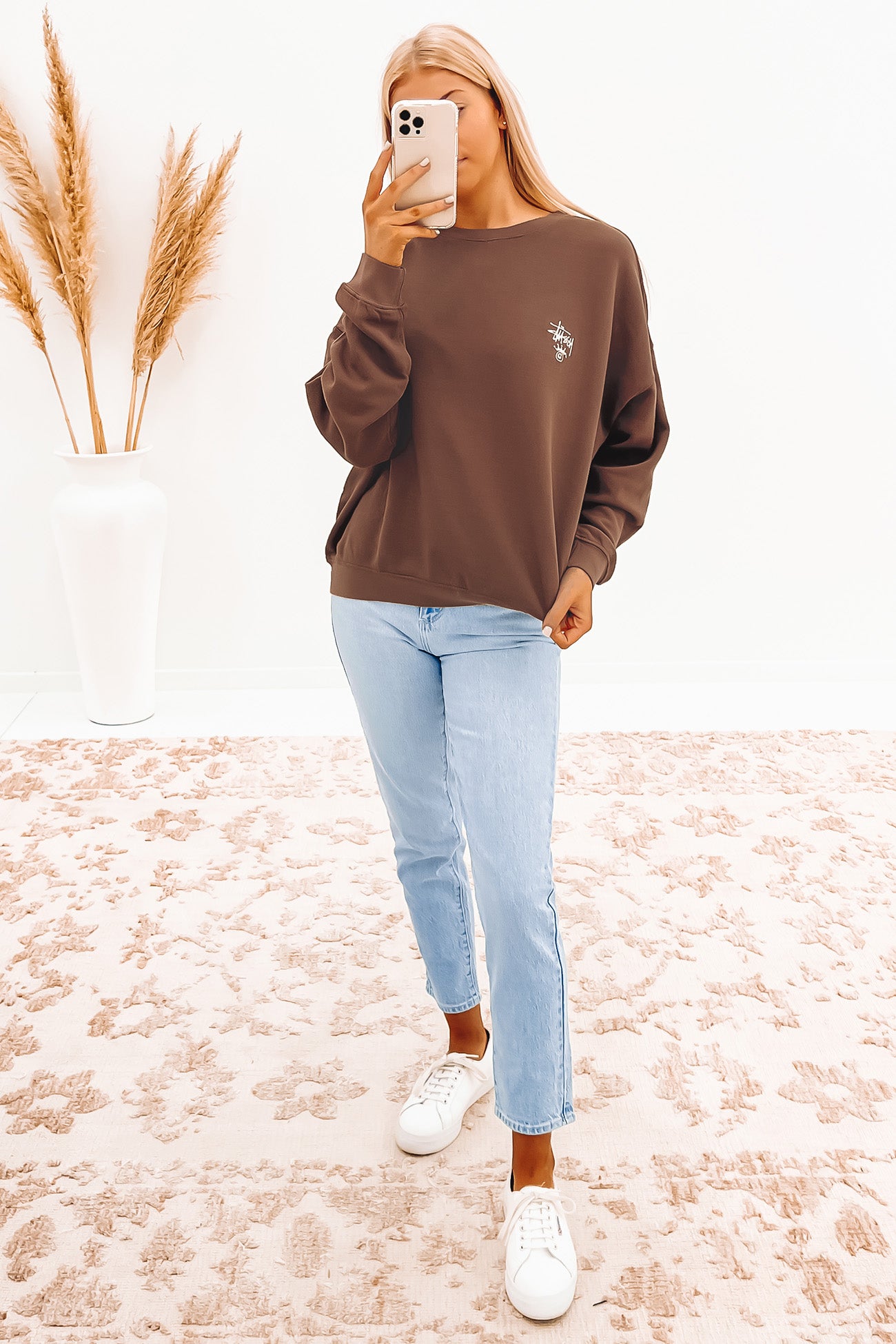 Dalton Oversized Crew Brown