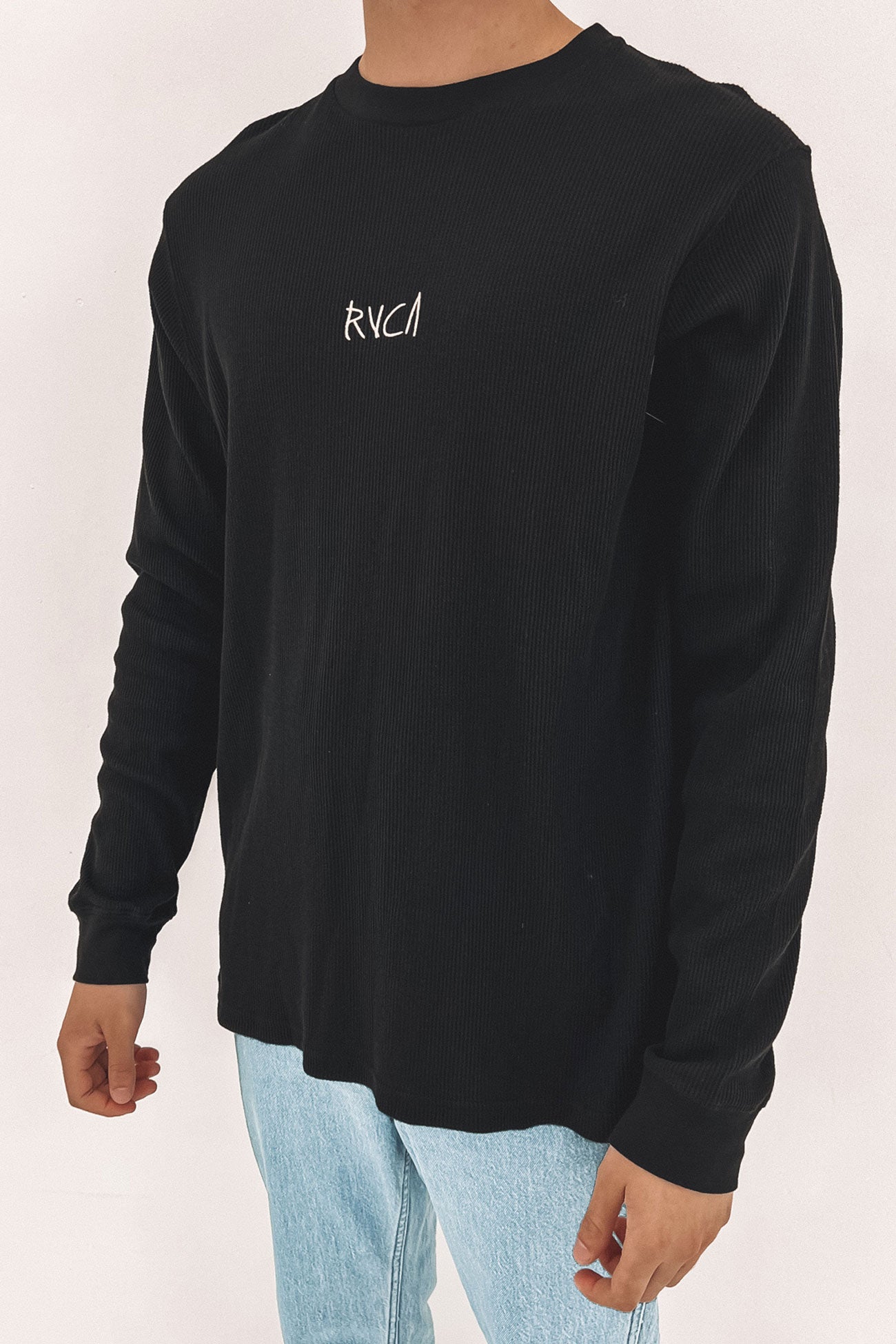 Decker Waffle Long Sleeve Black