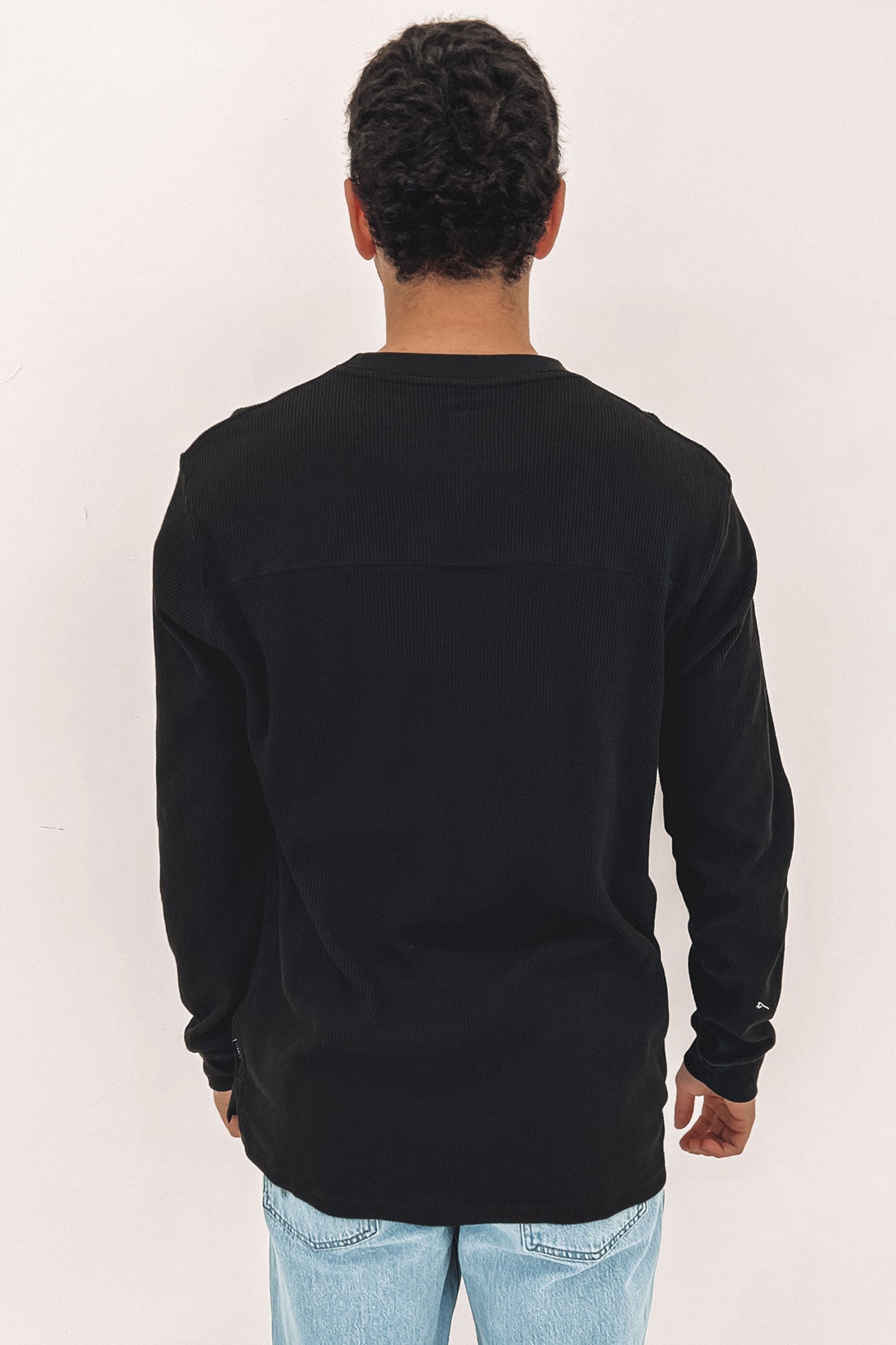 Decker Waffle Long Sleeve Black