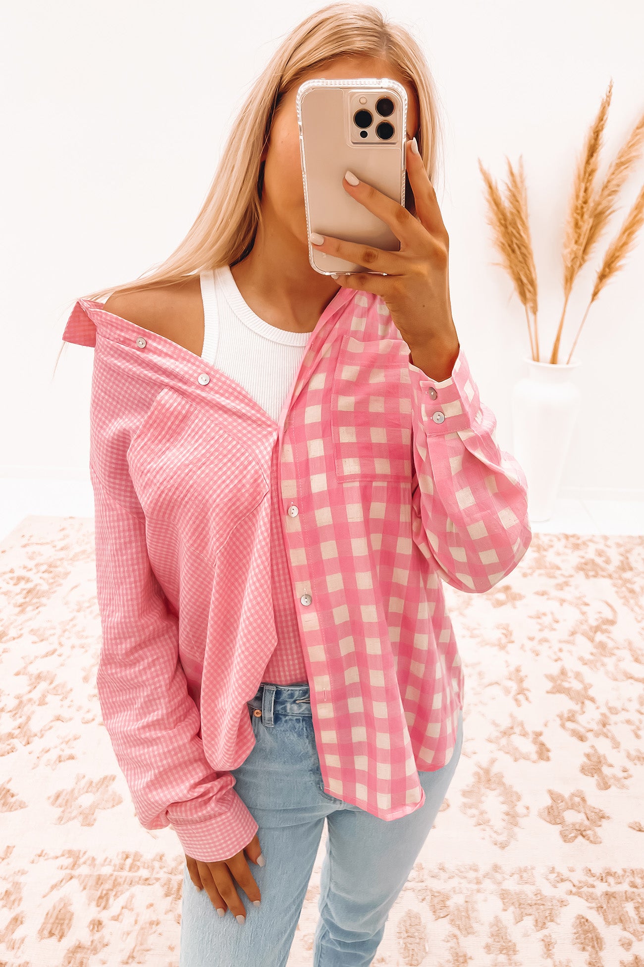 Delany Shirt Pink Check