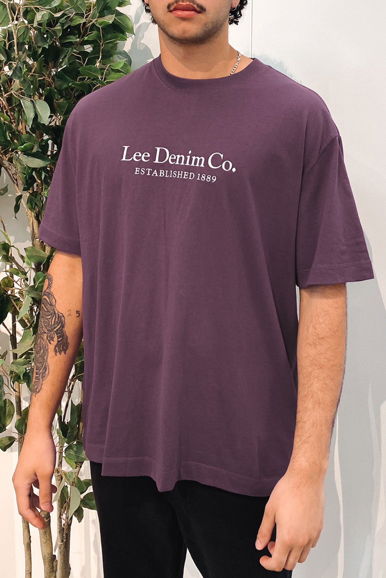 Denim Co Boxed Tee Concrete Purple