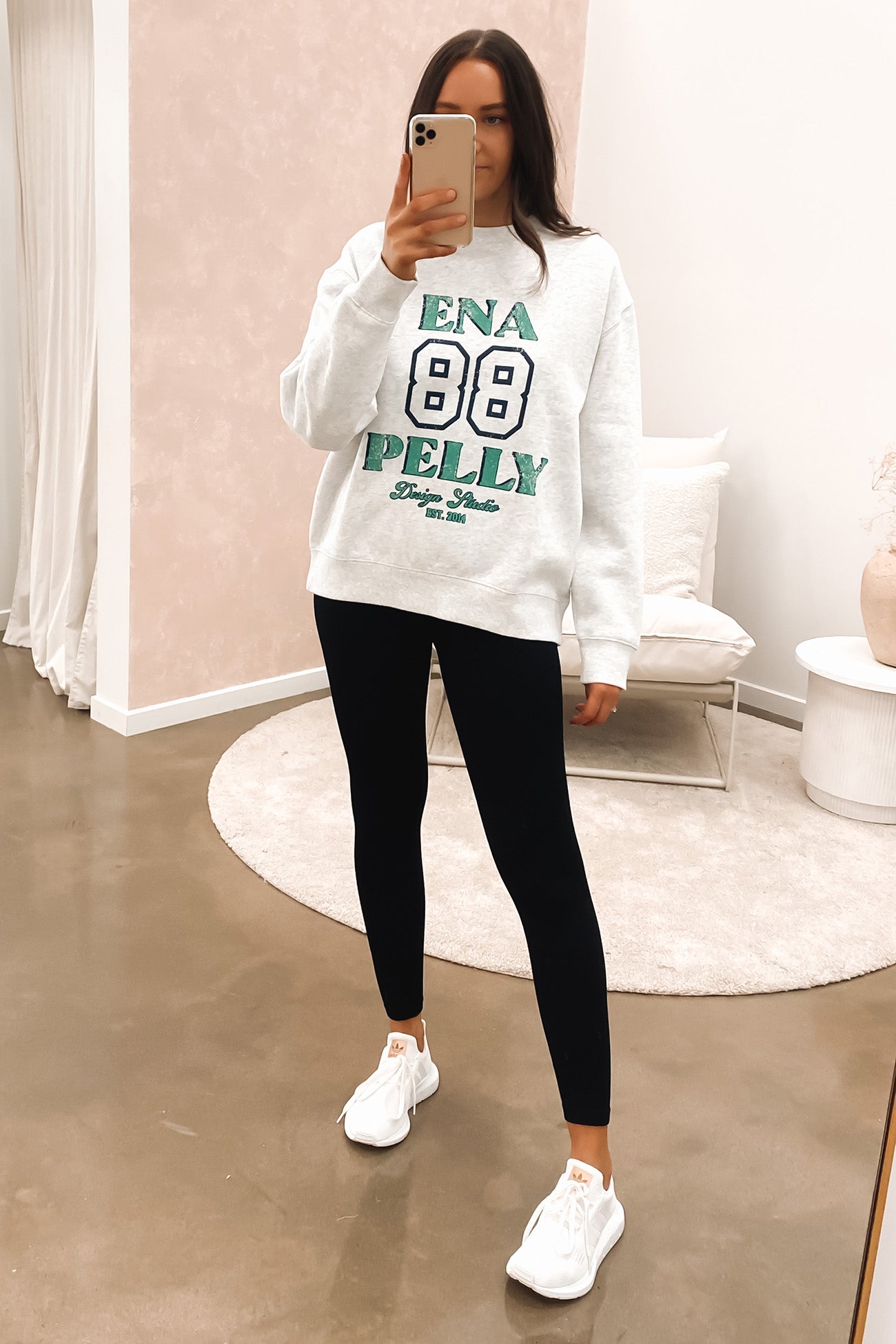 Derby Oversized Sweater White Marle