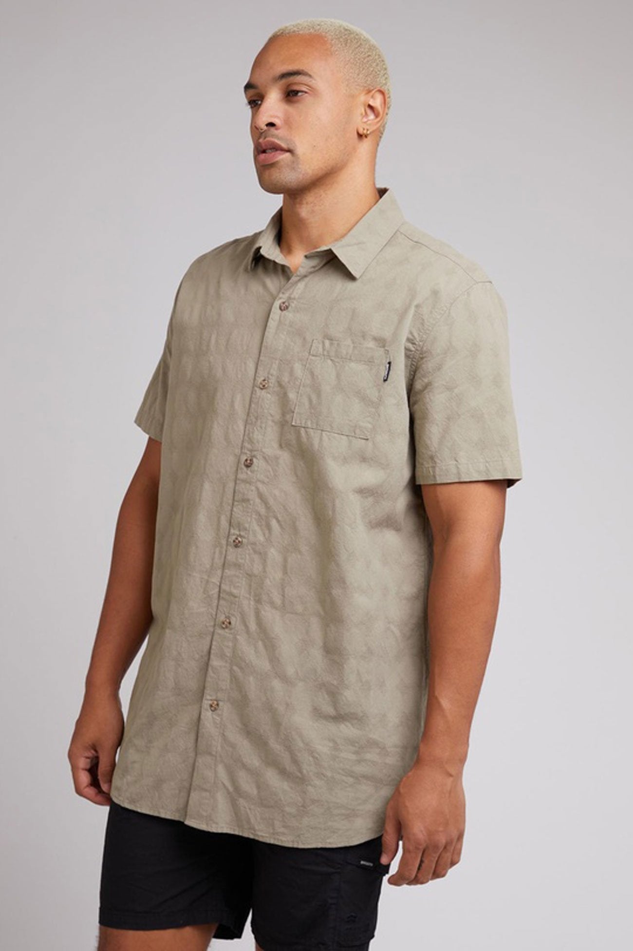 Diamond Short Sleeve Shirt Khaki