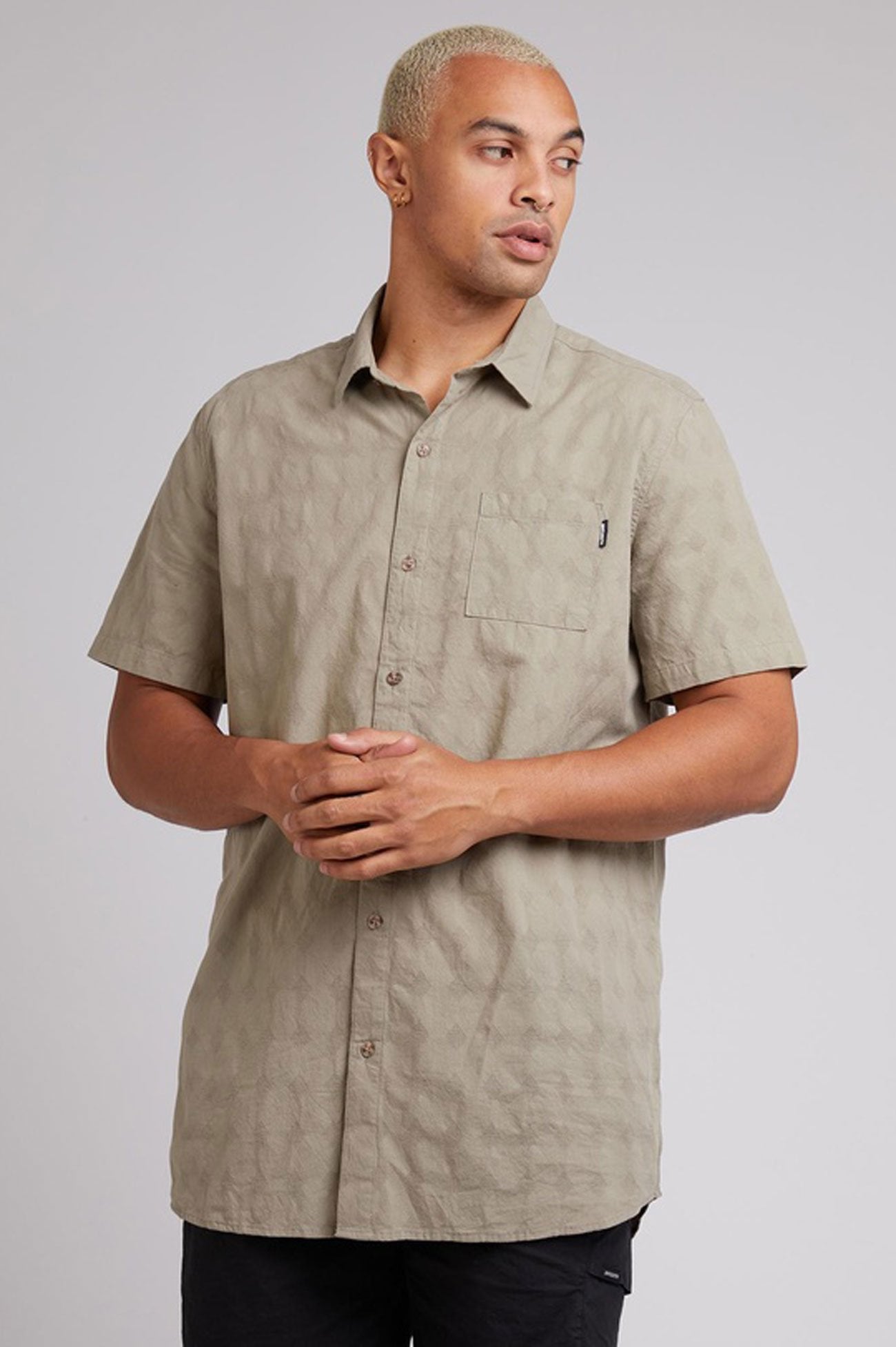 Diamond Short Sleeve Shirt Khaki