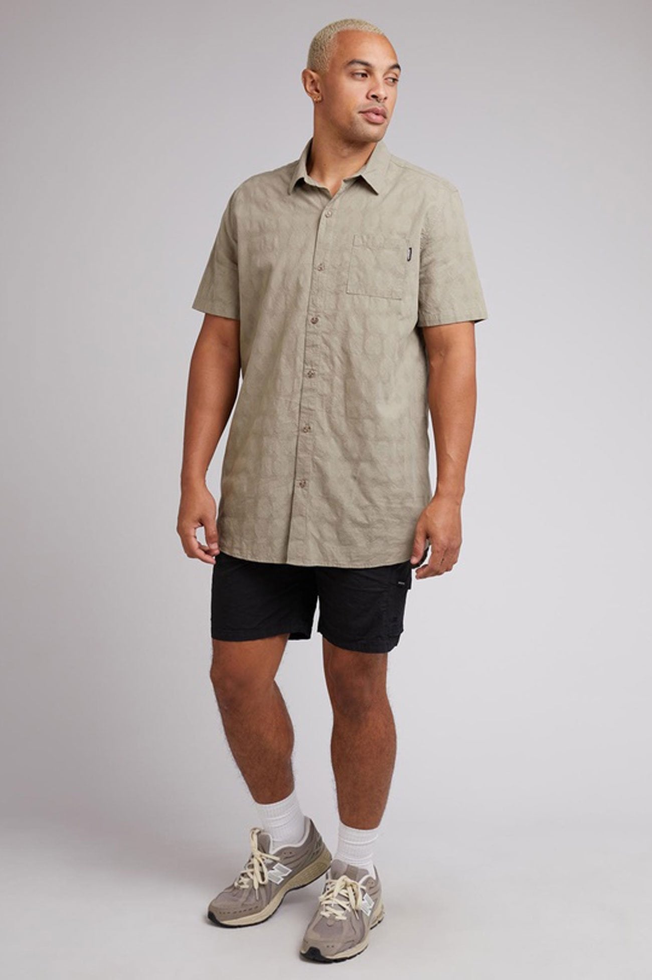 Diamond Short Sleeve Shirt Khaki