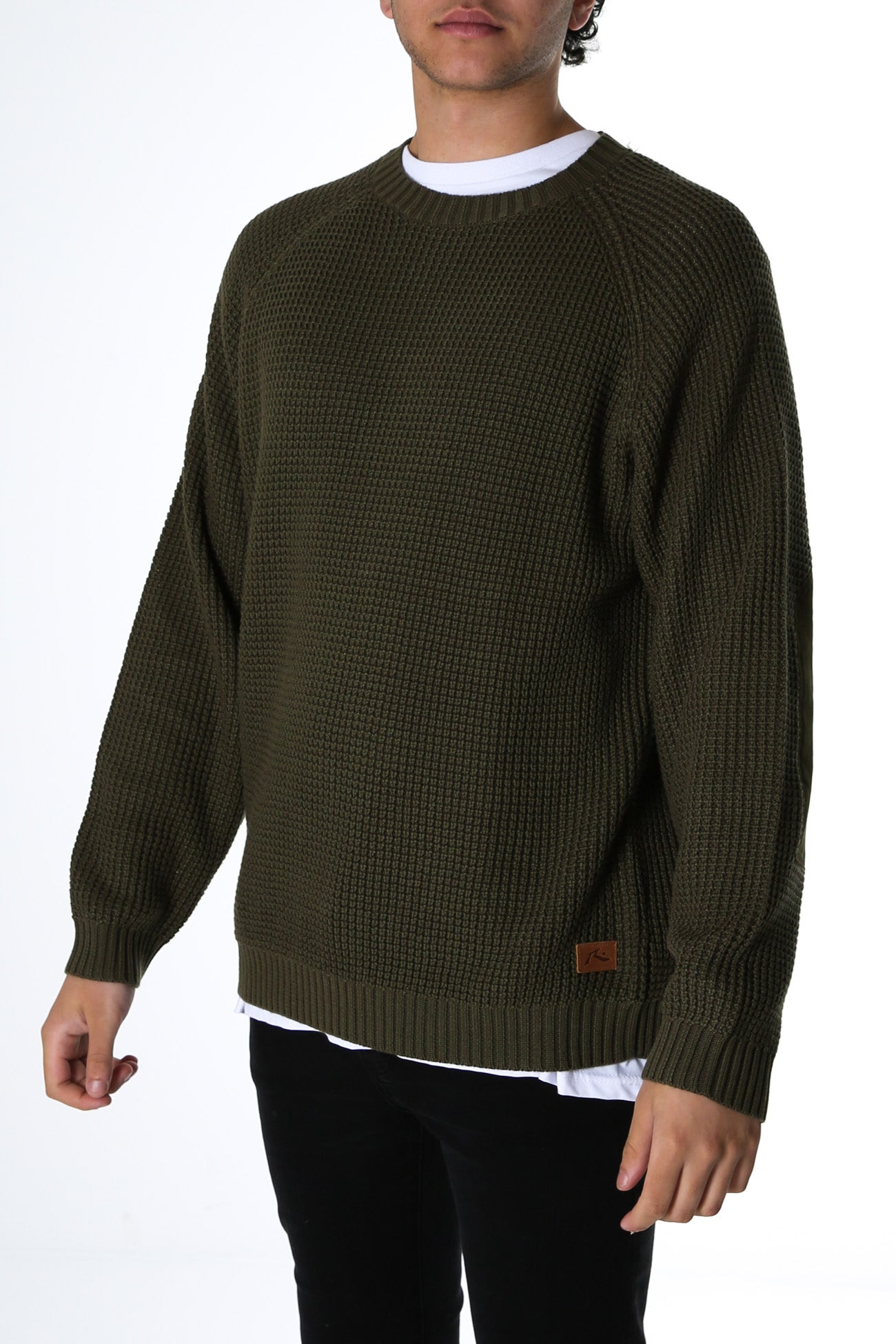 Disposal Crew Neck Knit Gun Green