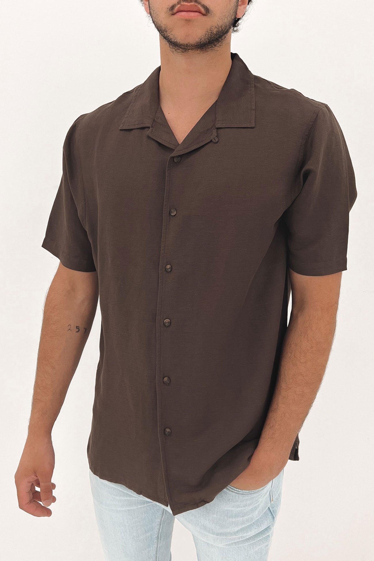 Dissolve Short Sleeve Shirt Coffee