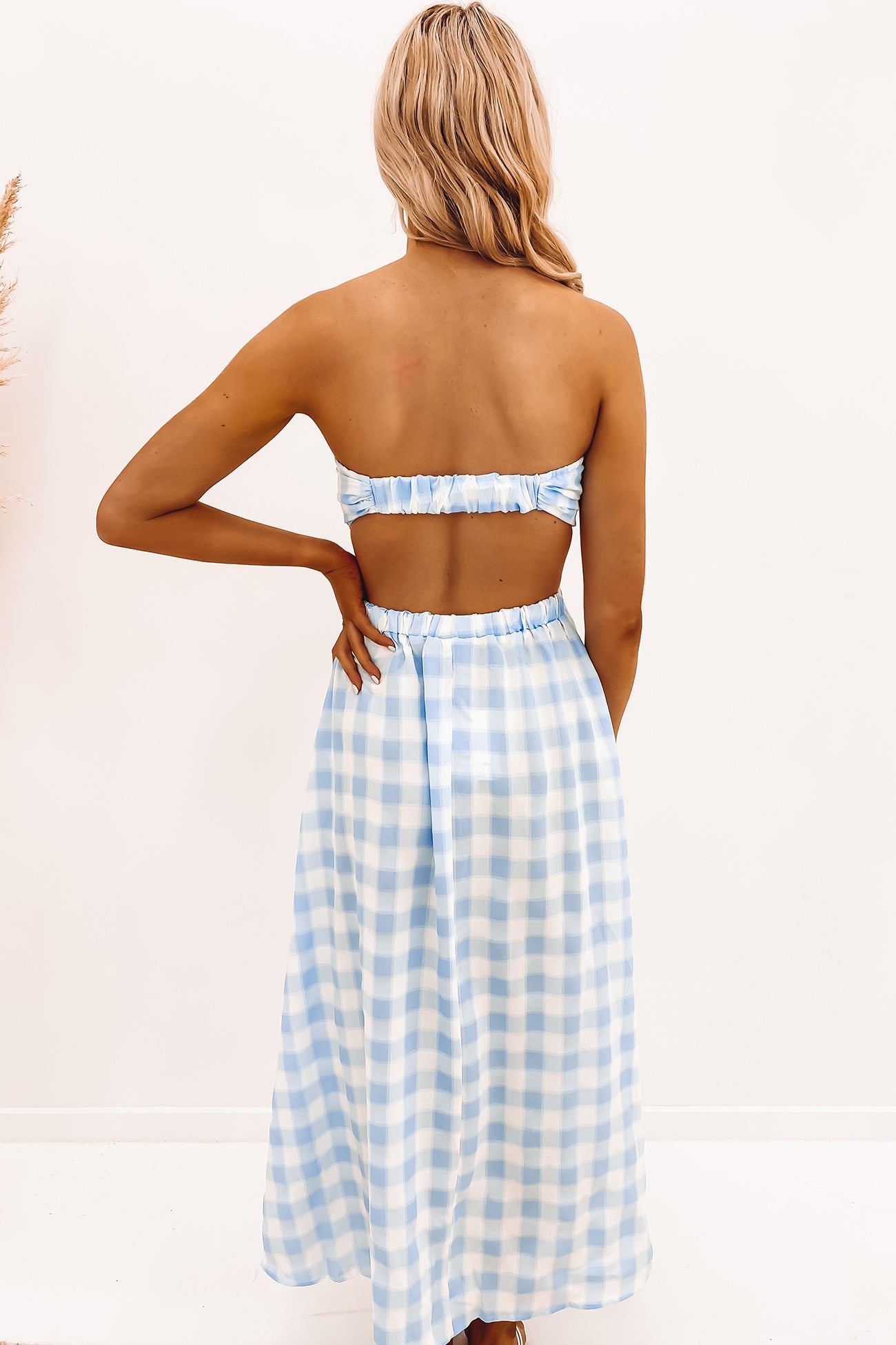 Dixie Maxi Dress Blue Check