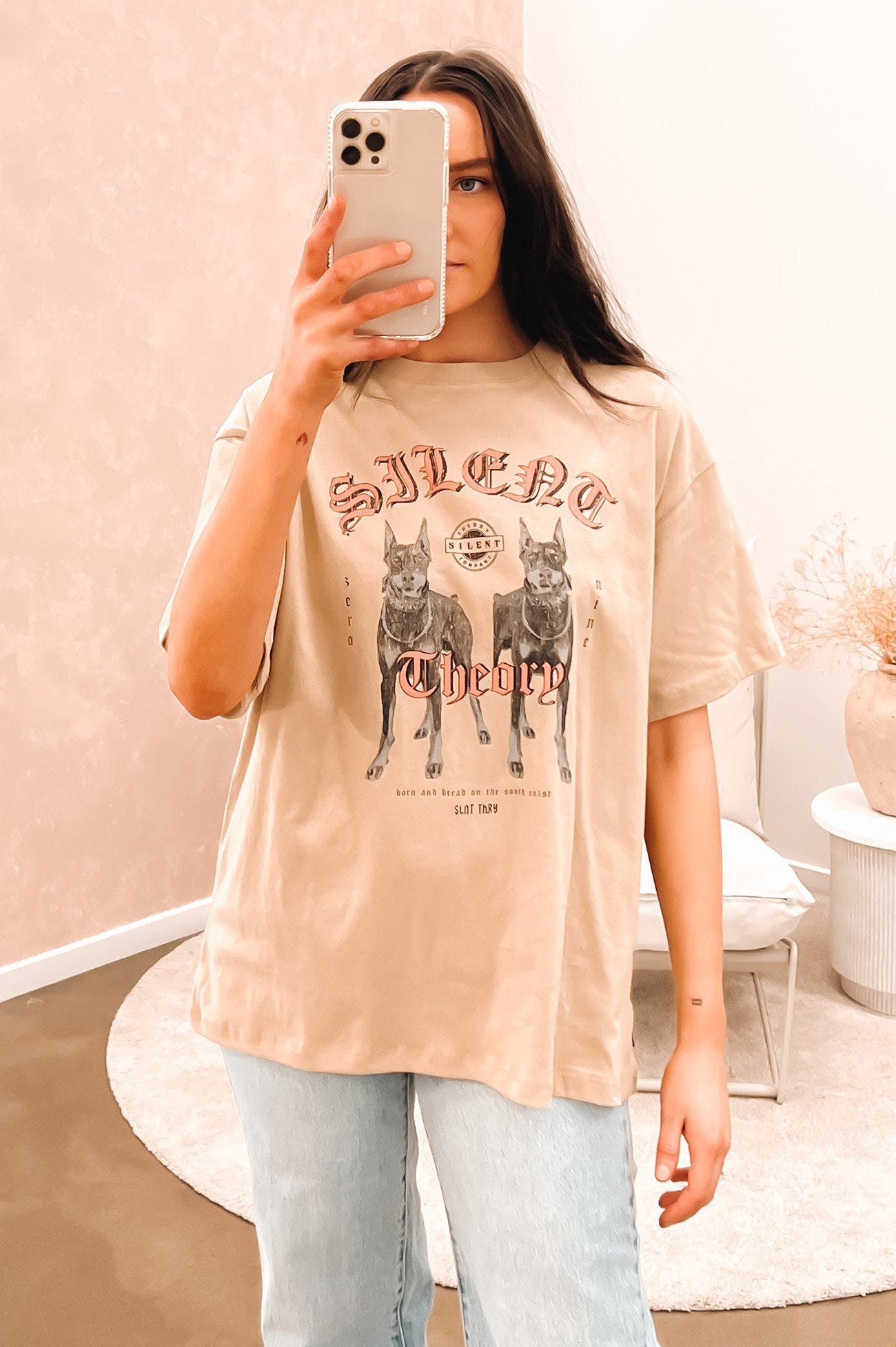 Doberman Tee Oatmeal