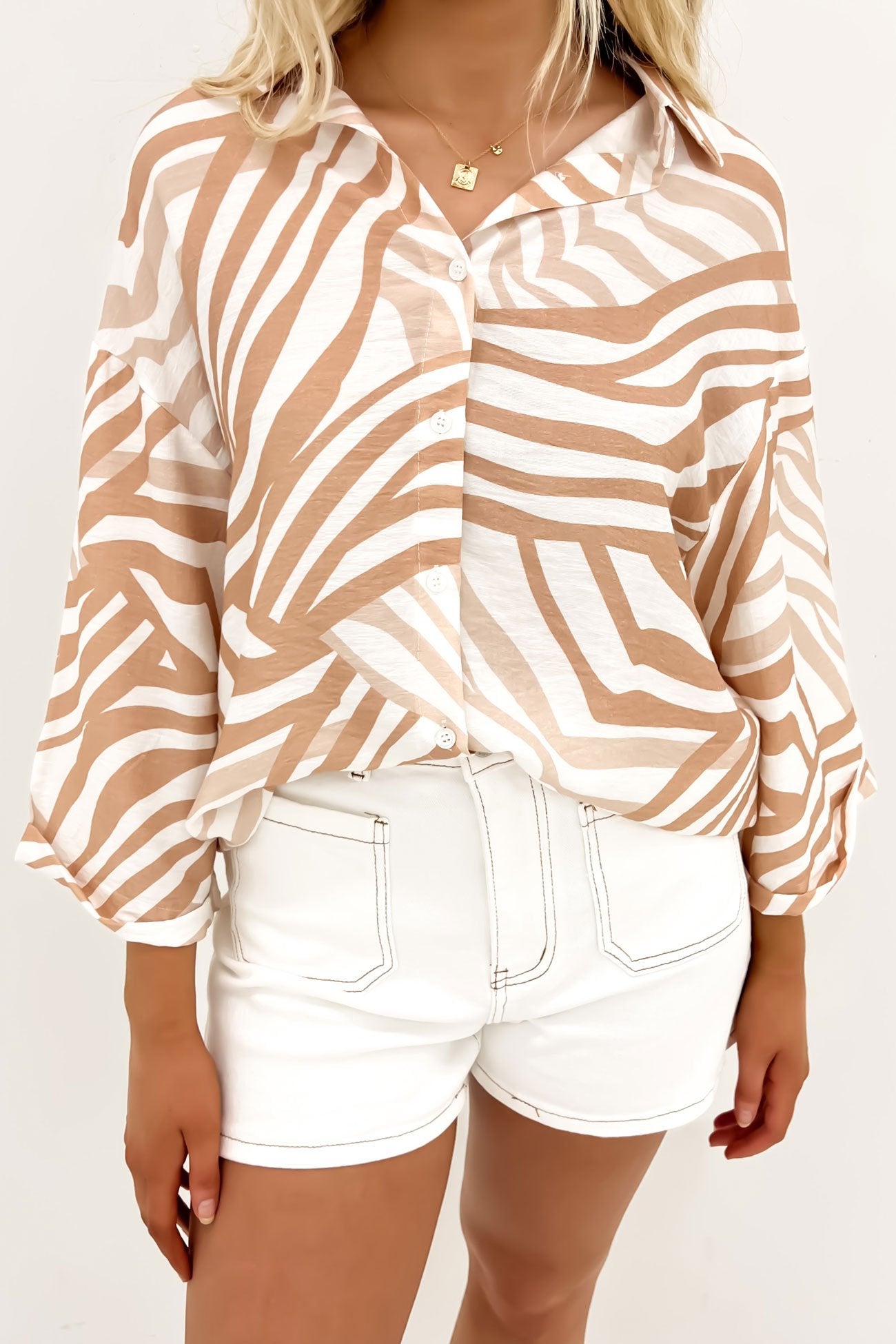 Drew Shirt Latte White