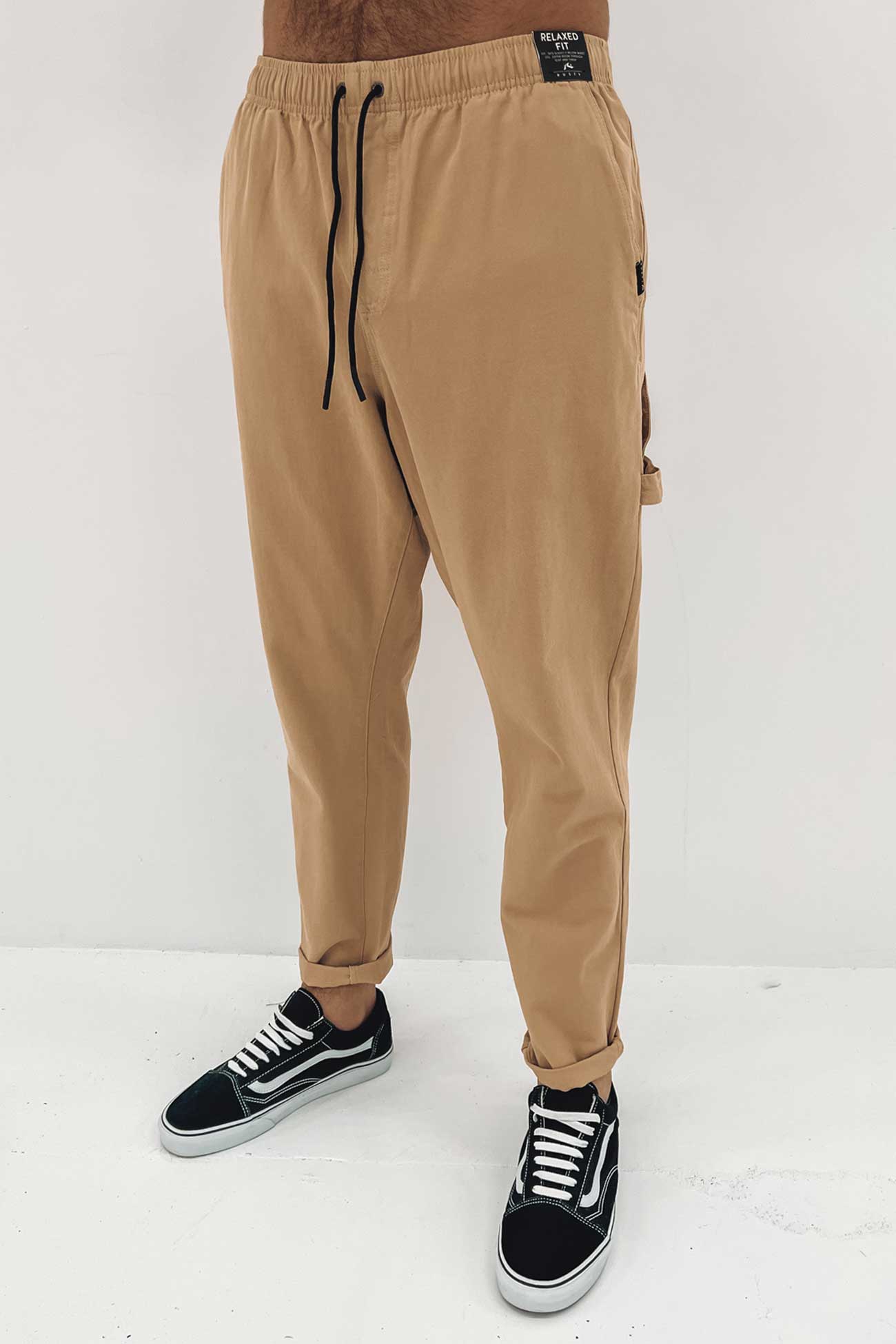 Dungaree Elastic Pant Latte