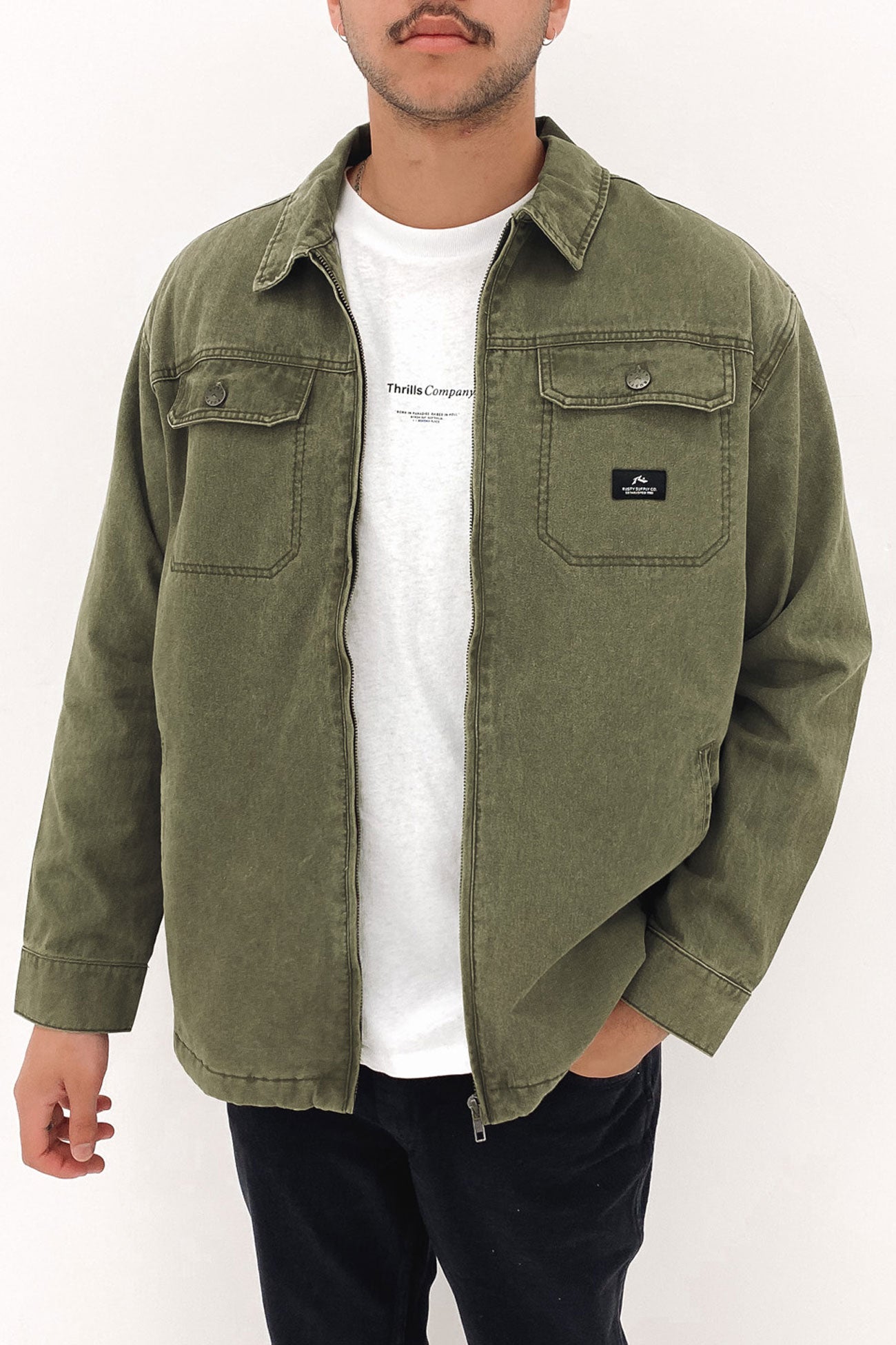 Dungaree Jacket Army Green