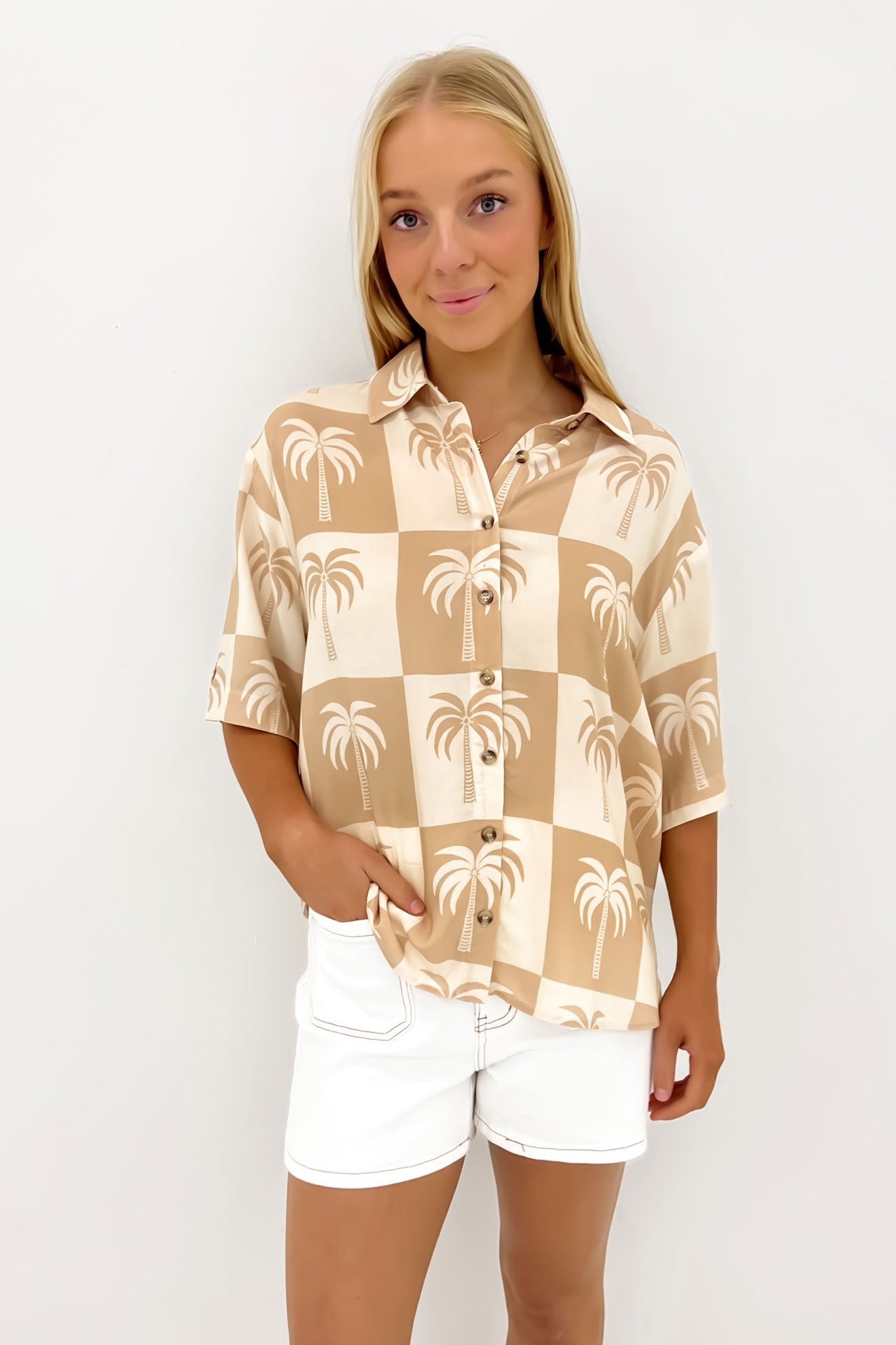 Easton Shirt Latte Palm