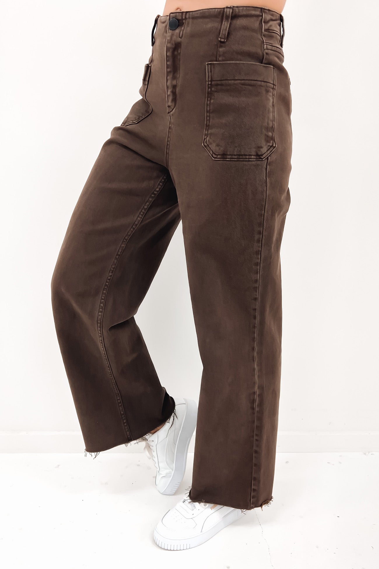 Eddie Wide Leg Pant Brown