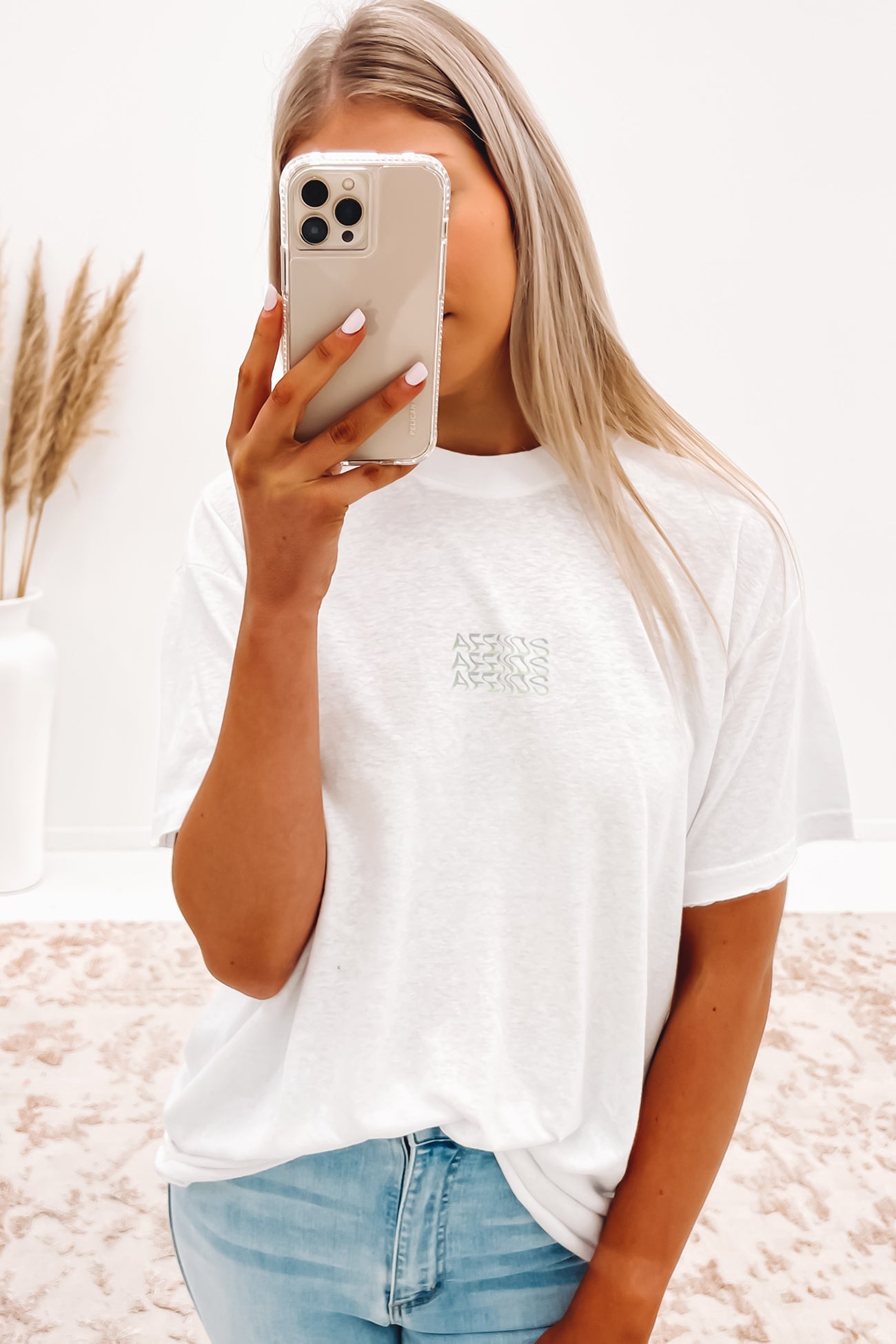 Elation Hemp Oversized Tee White