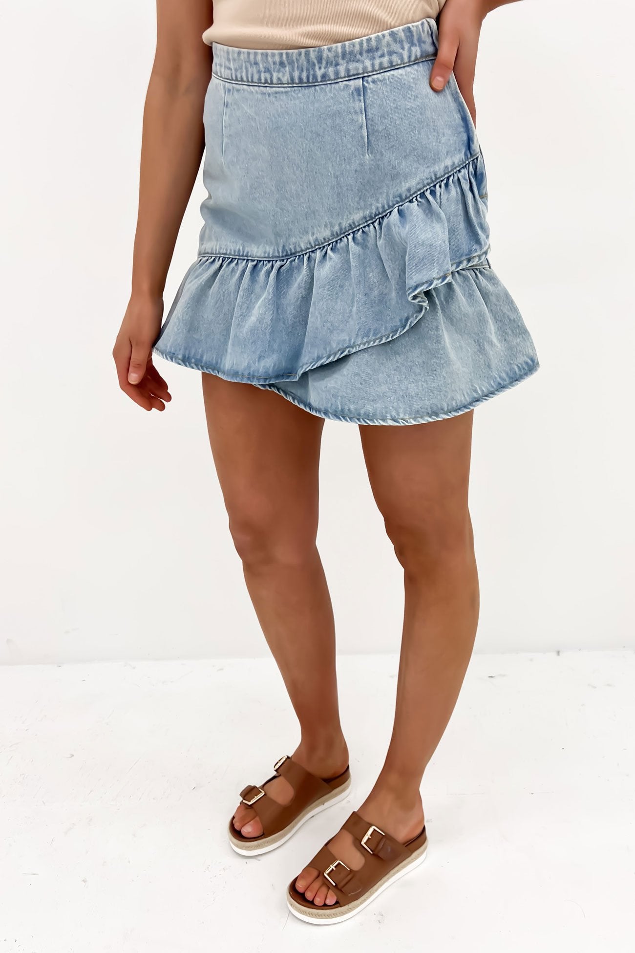 Elka Denim Mini Skirt Light Blue