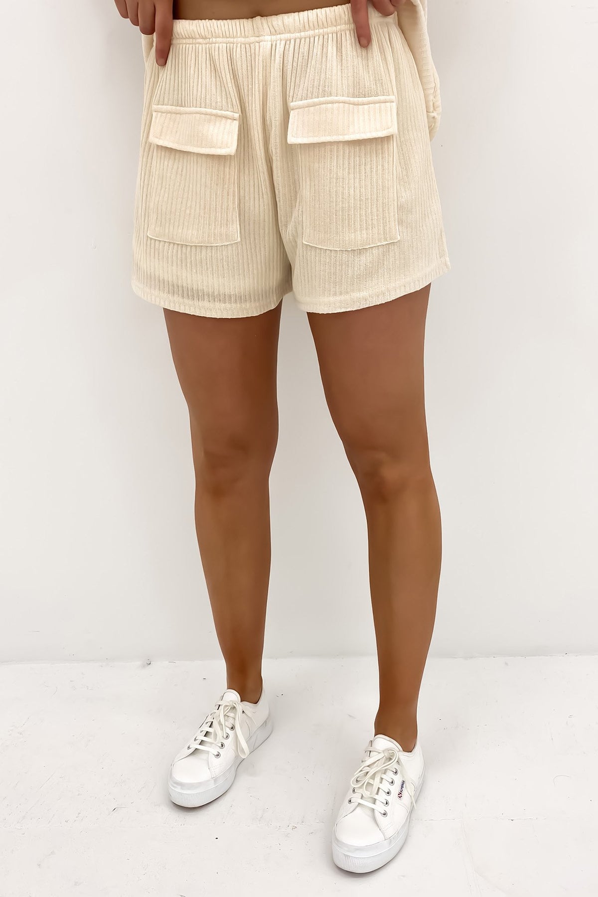 Ribbed lounge set shorts hot sale