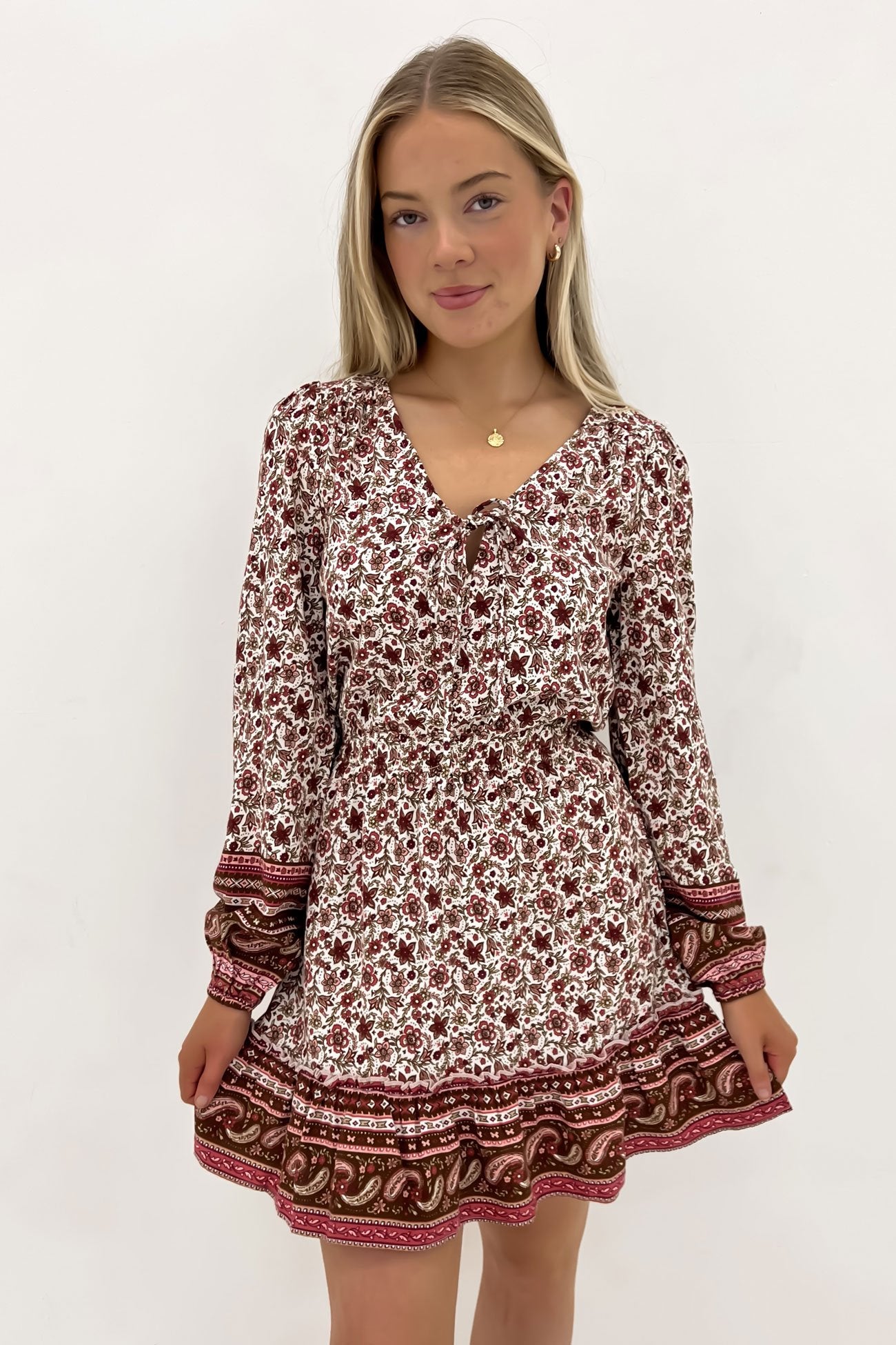 Elle Floral Mini Dress Print