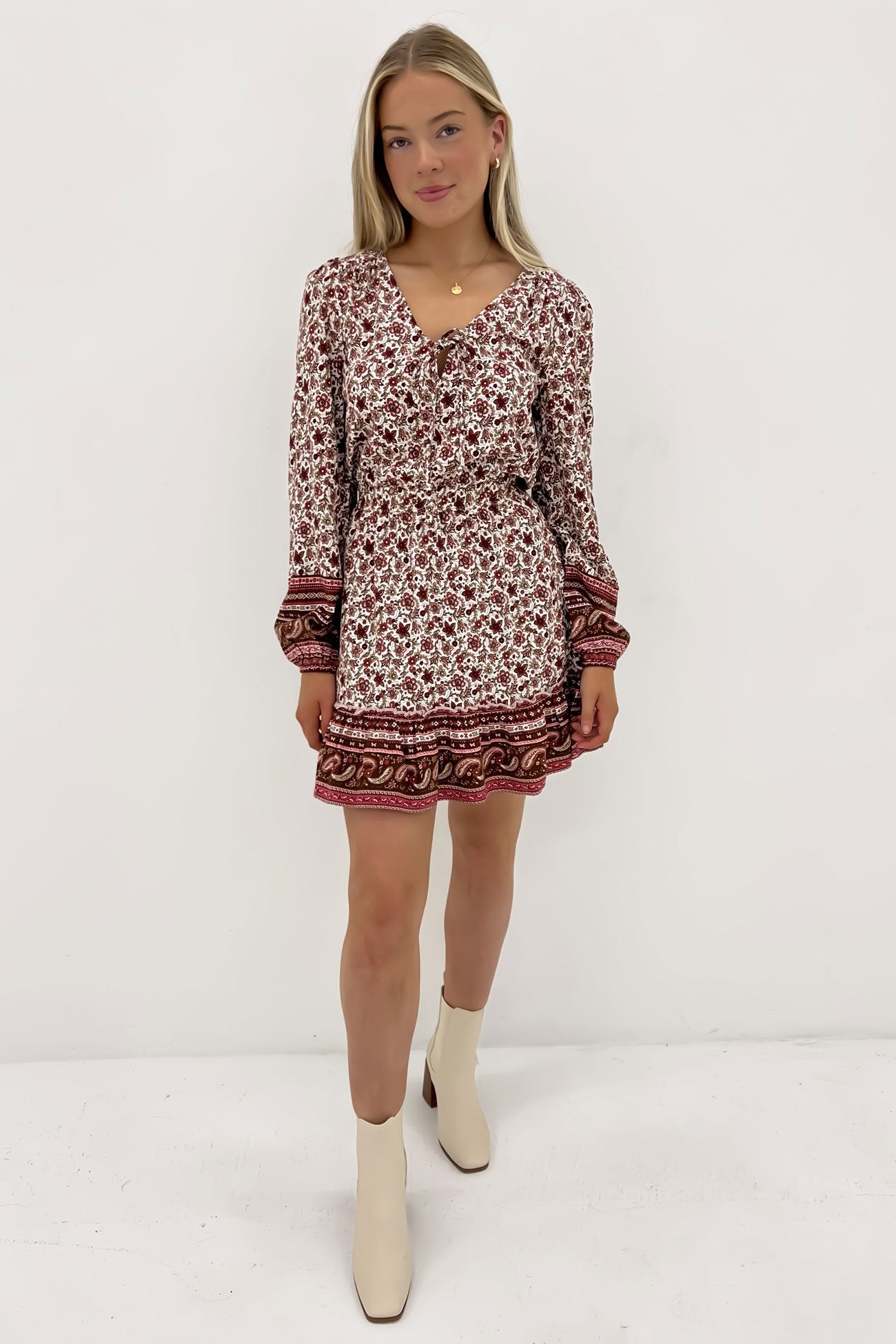 Elle Floral Mini Dress Print